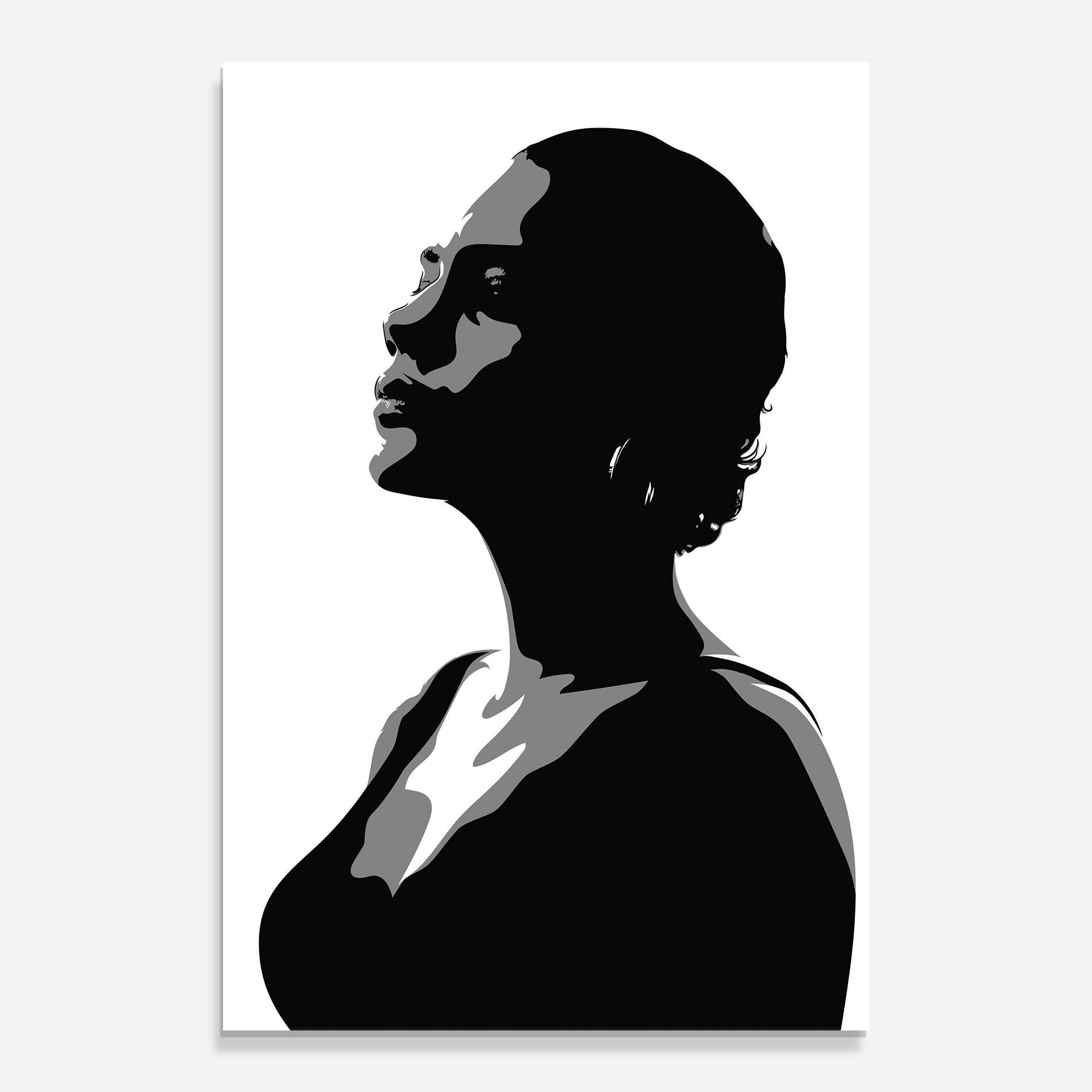 Tablou Sticla Black Woman Shilouette mockup 0