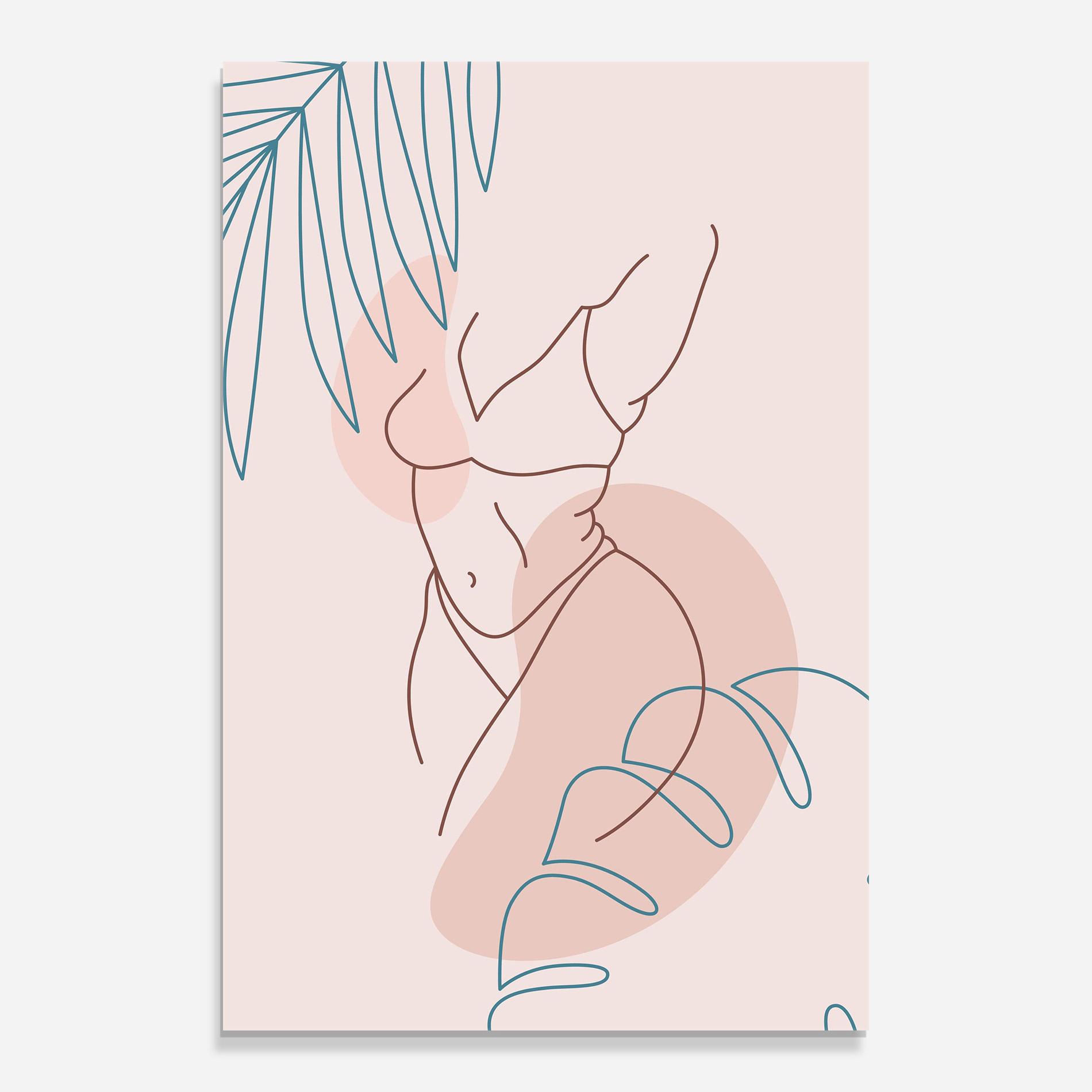 Tablou Sticla Body Line Leaf mockup 0