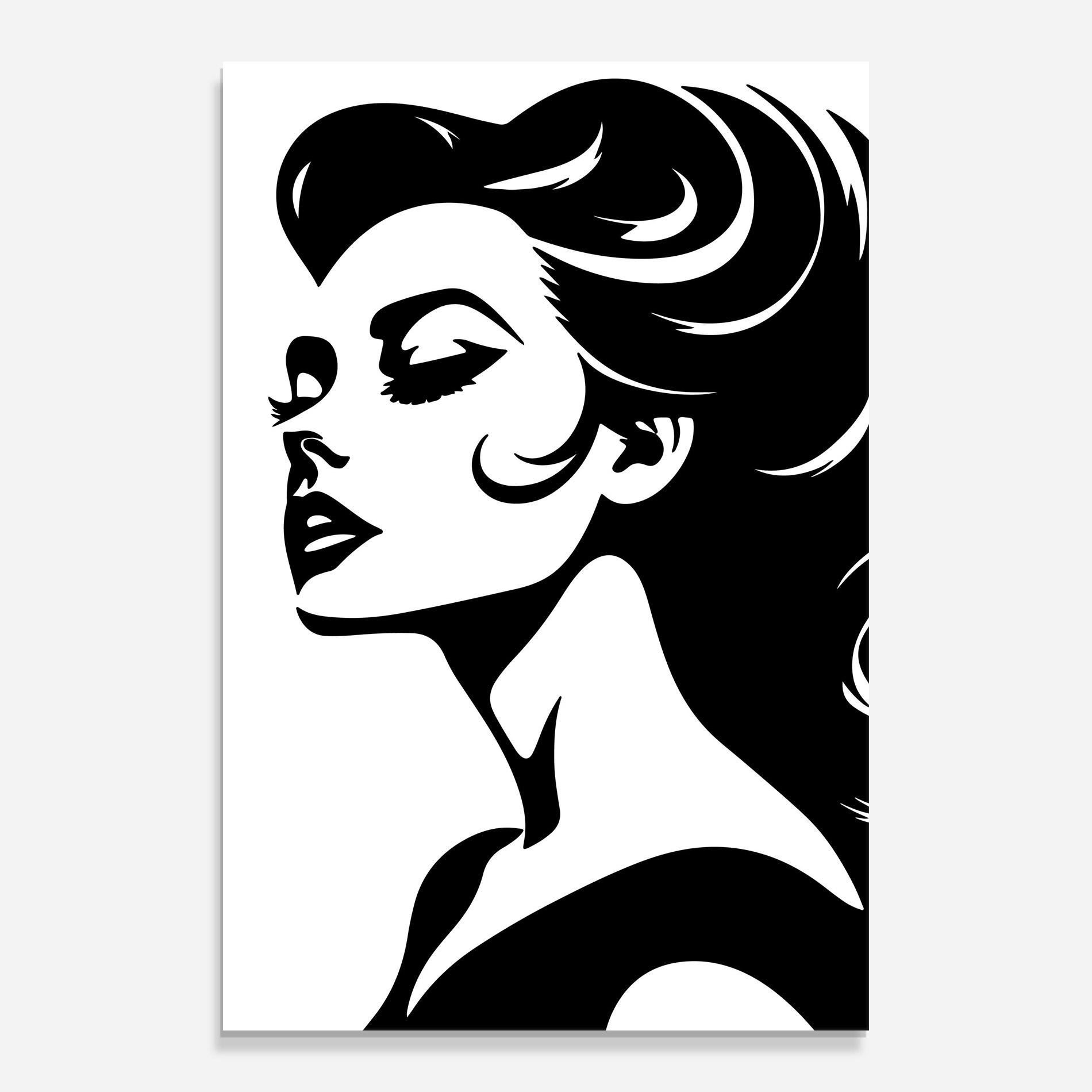 Tablou Sticla Eyeliner Shilouette mockup 0