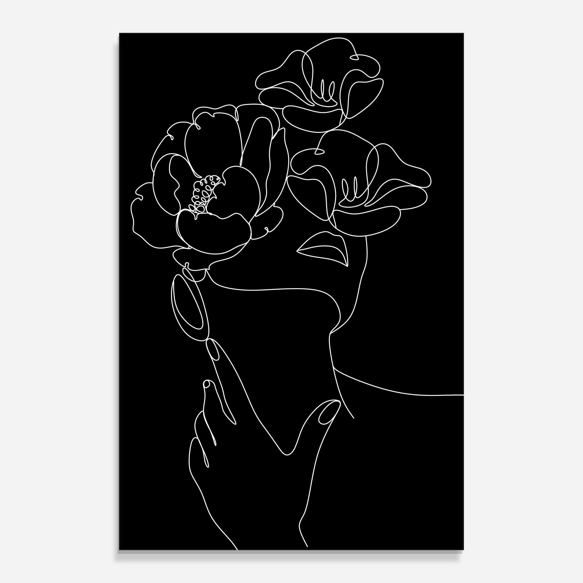 Tablou Sticla Flower Girl Line mockup 0