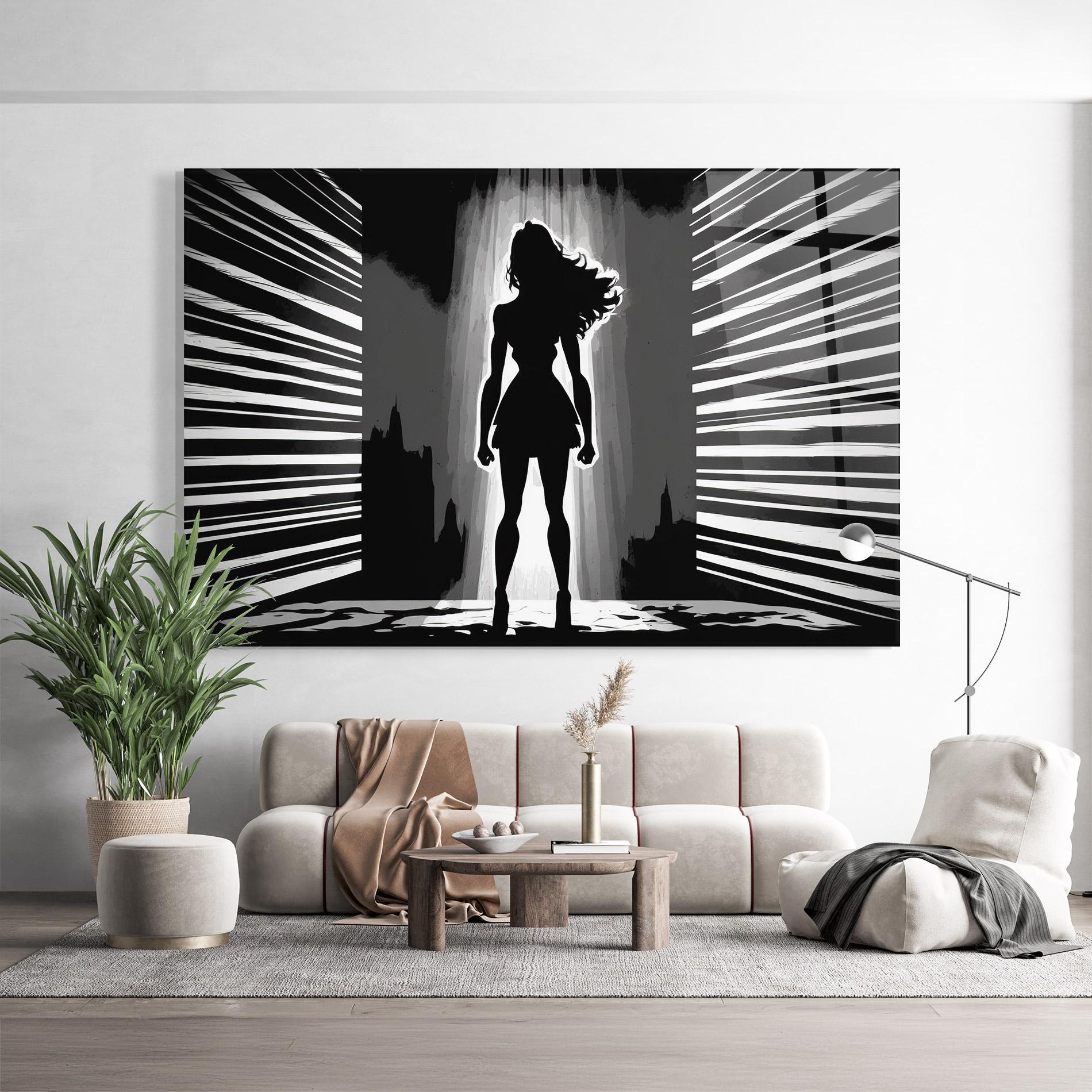 Tablou Sticla Dark Girl Power mockup 9