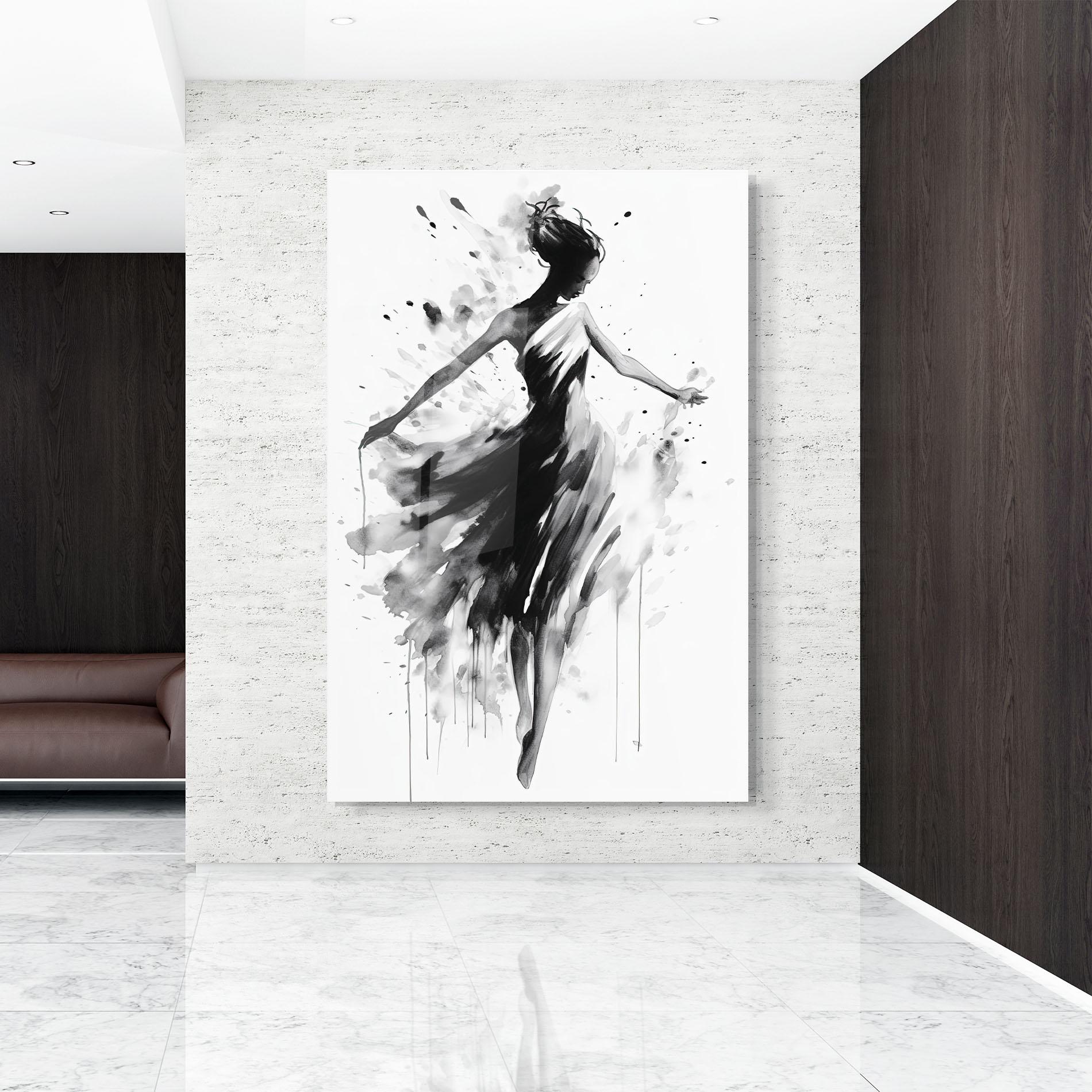 Tablou Sticla Beautiful Dancing Woman mockup 9