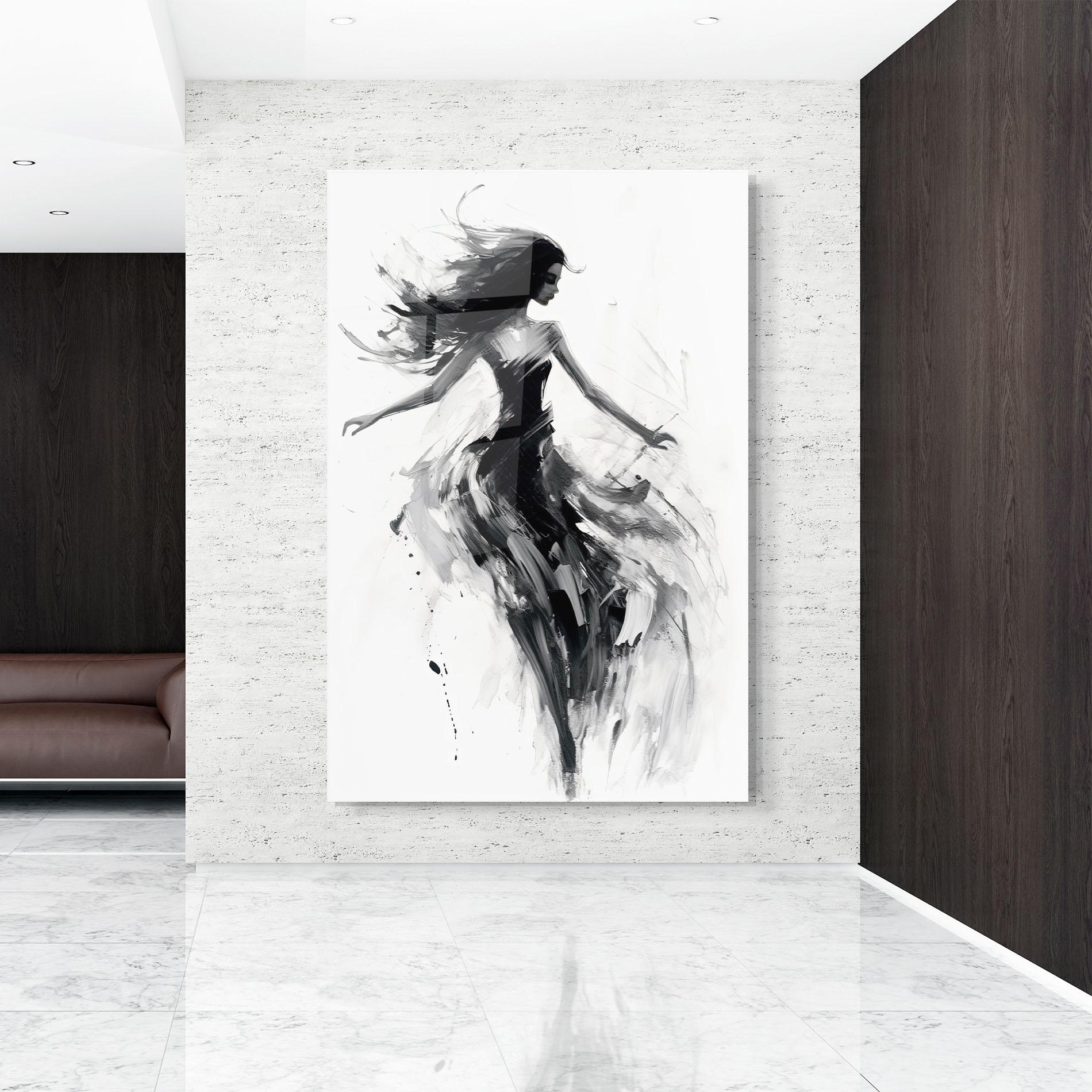 Tablou Sticla Black Ink Woman mockup 9