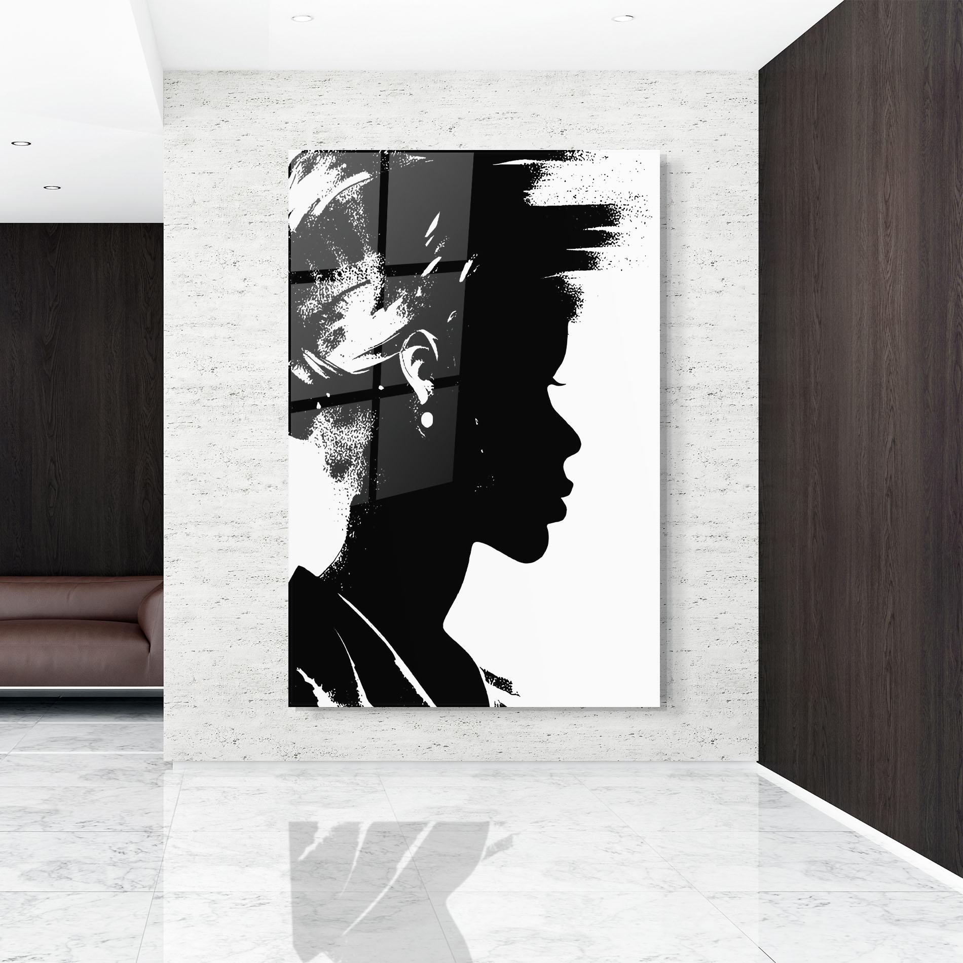 Tablou Sticla Black Silhouette mockup 9