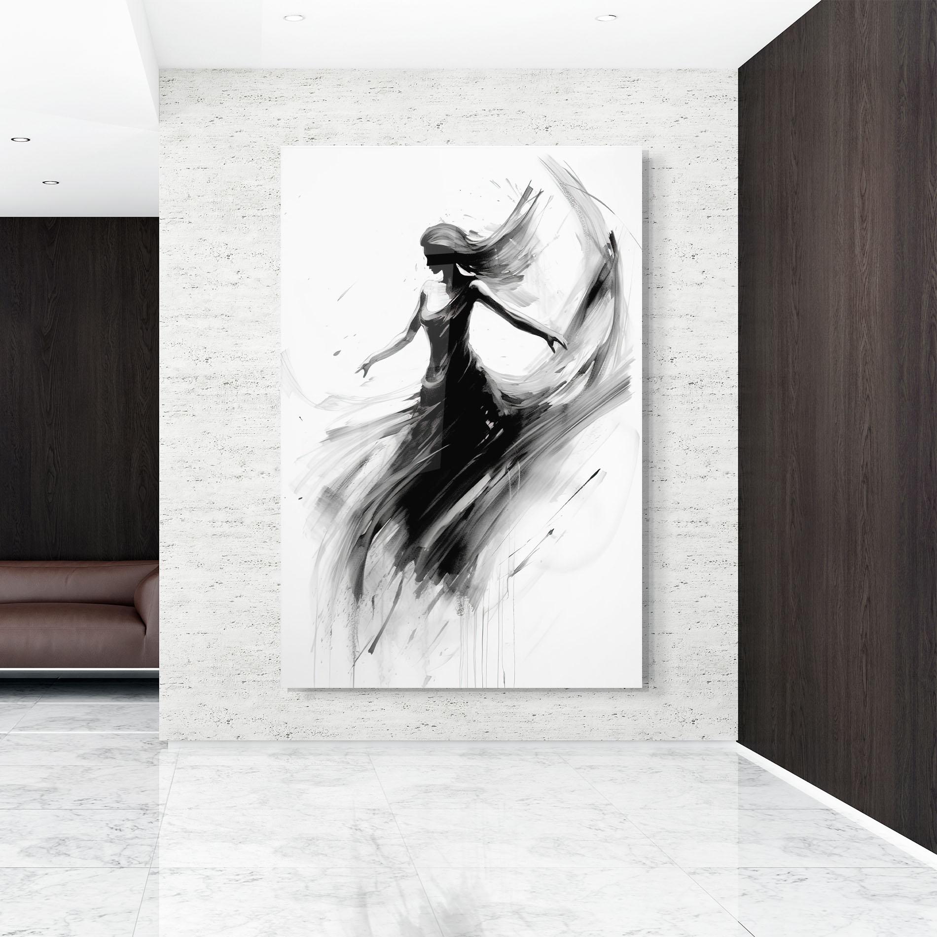 Tablou Sticla Dancing Woman Drawn mockup 9