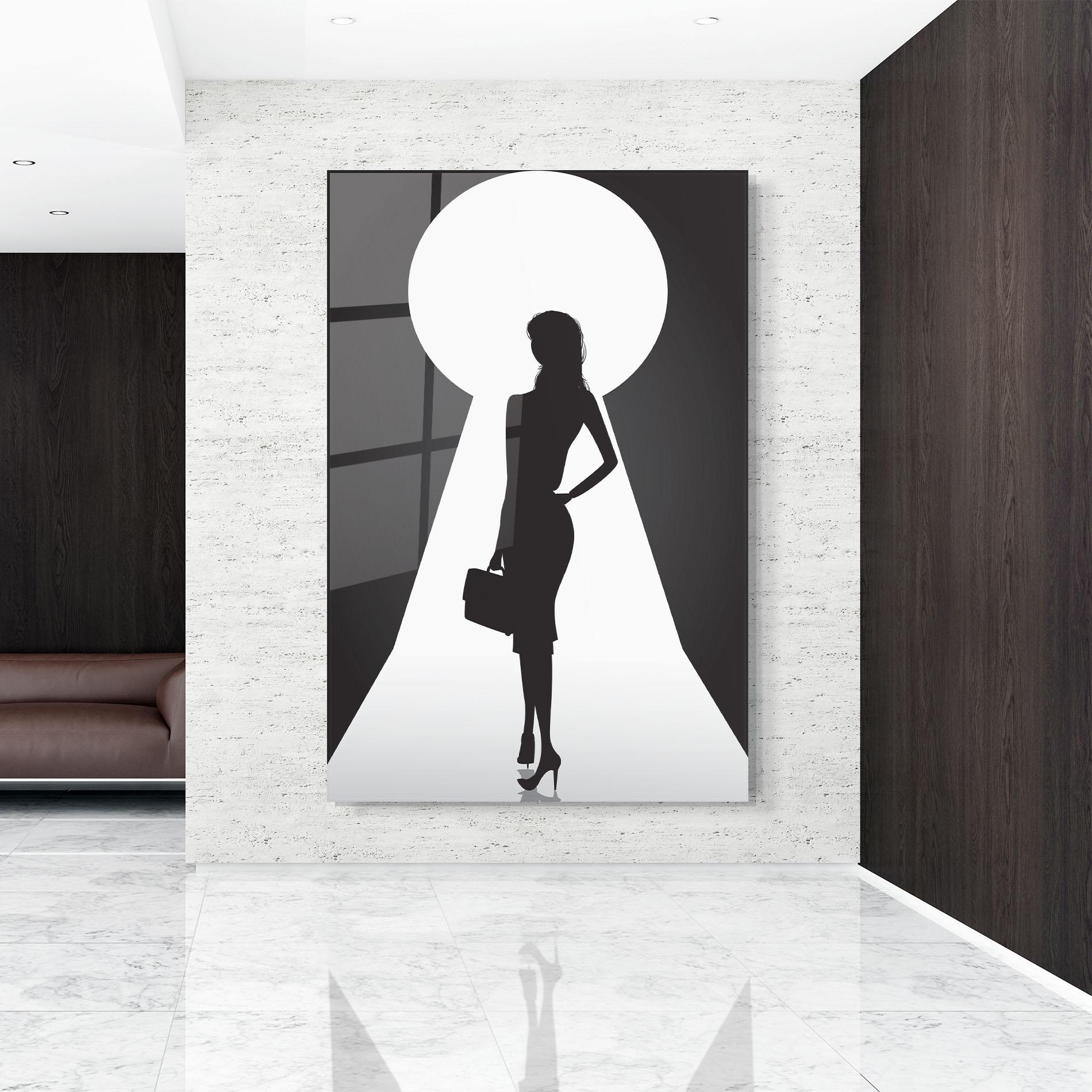 Tablou Sticla Girl Door mockup 9