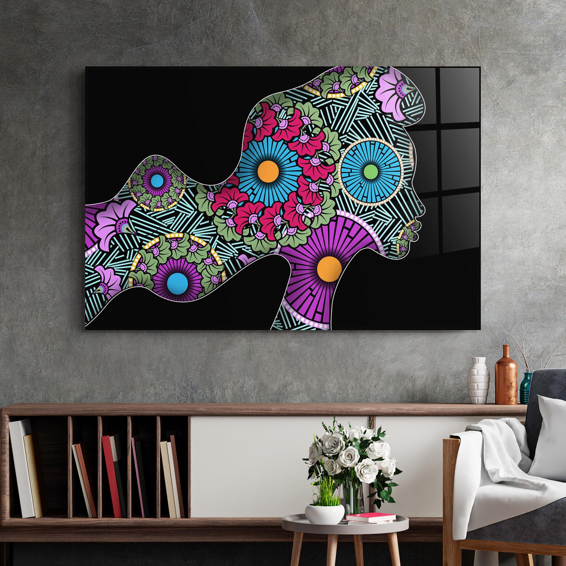 Tablou Sticla Colorful Shilouette mockup 2