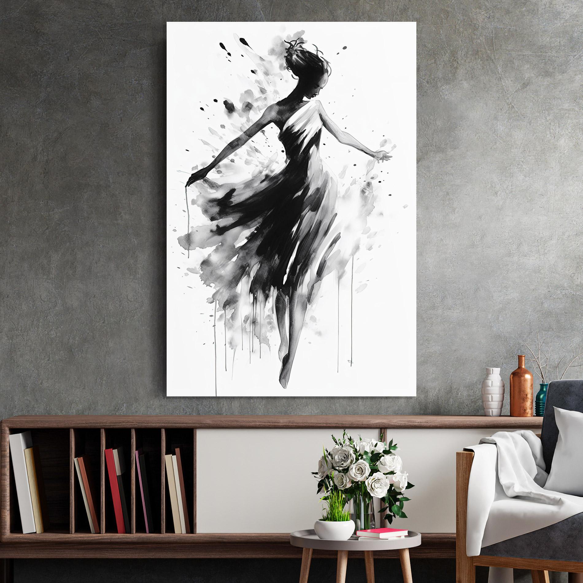 Tablou Sticla Beautiful Dancing Woman mockup 2