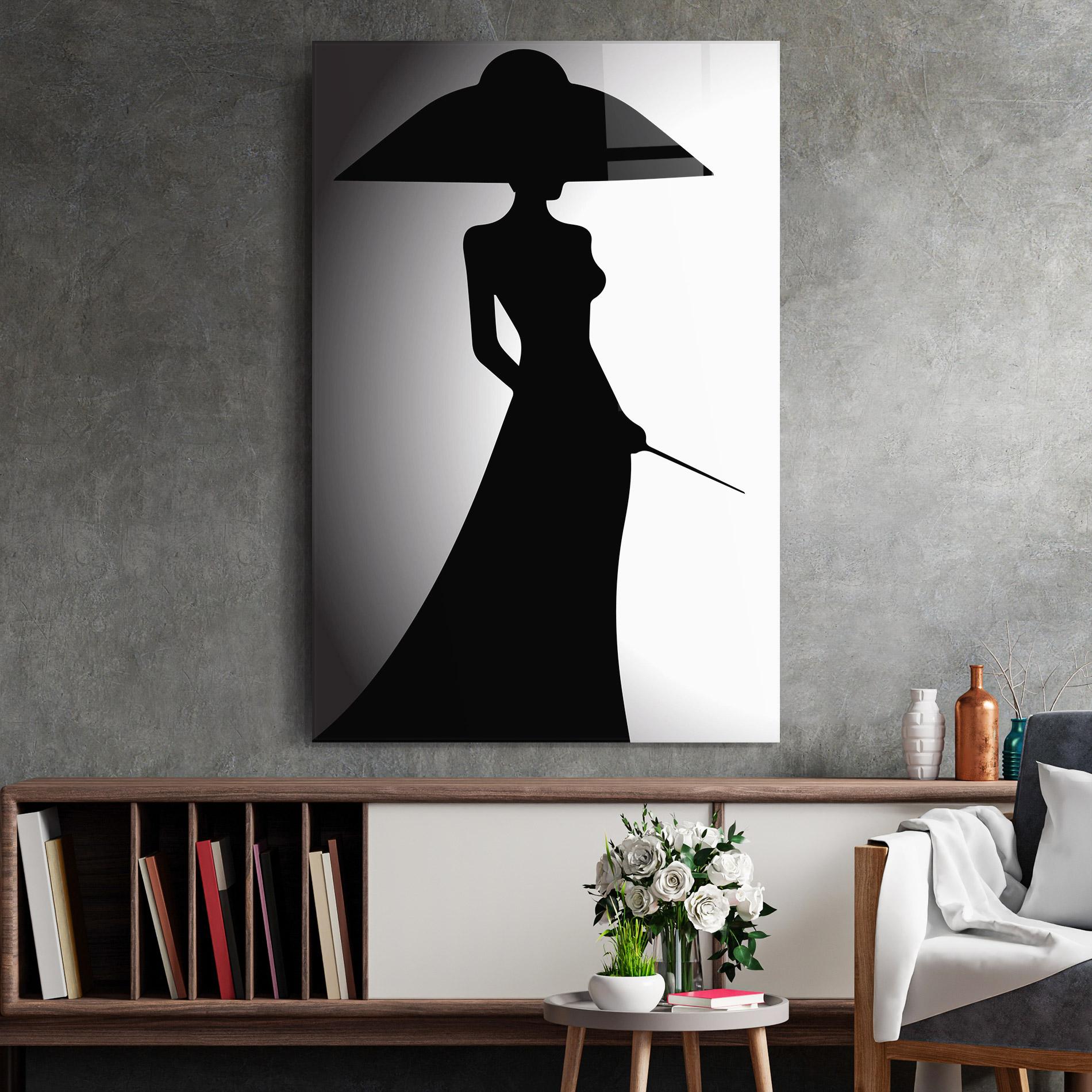 Tablou Sticla Big Hat Lady mockup 2