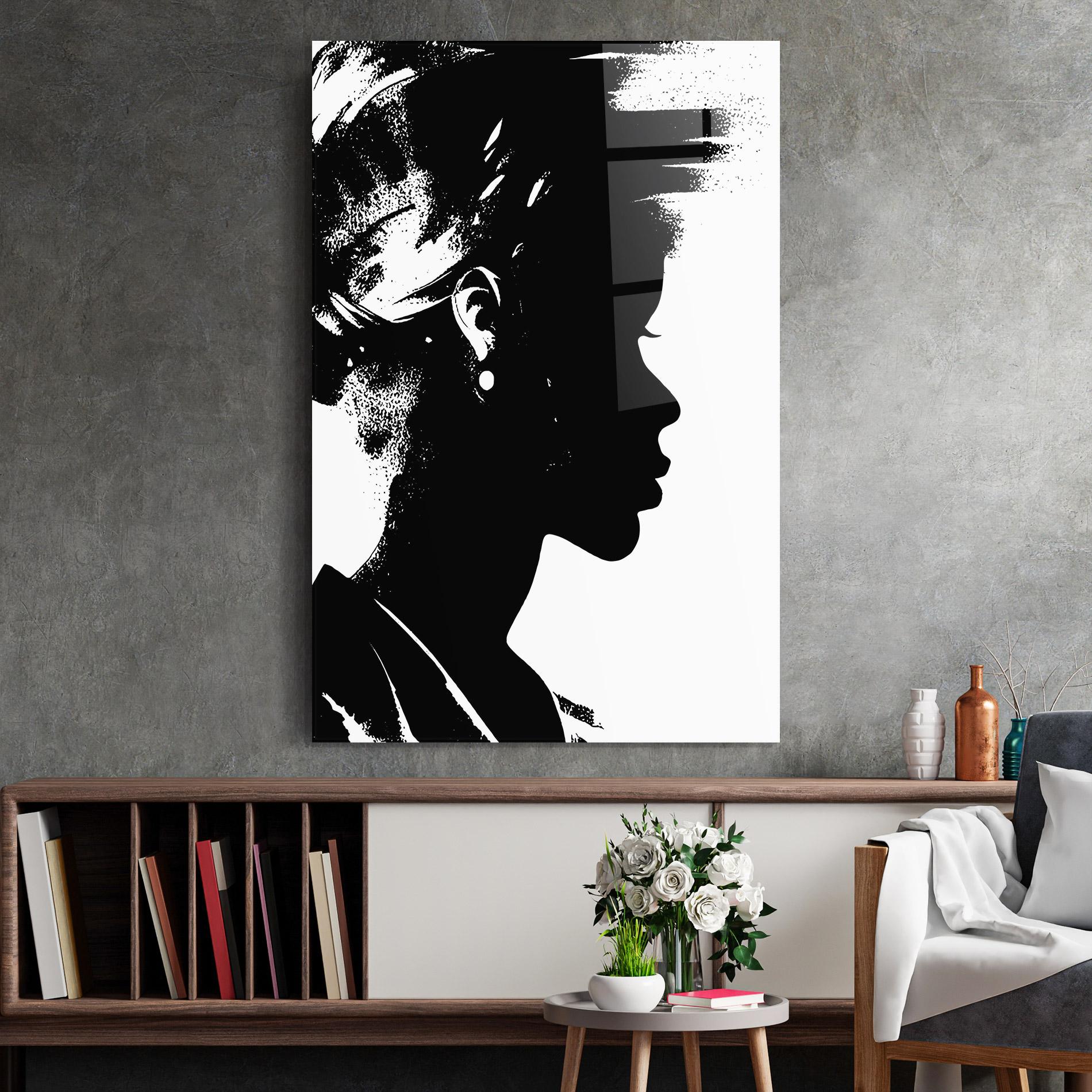 Tablou Sticla Black Silhouette mockup 2