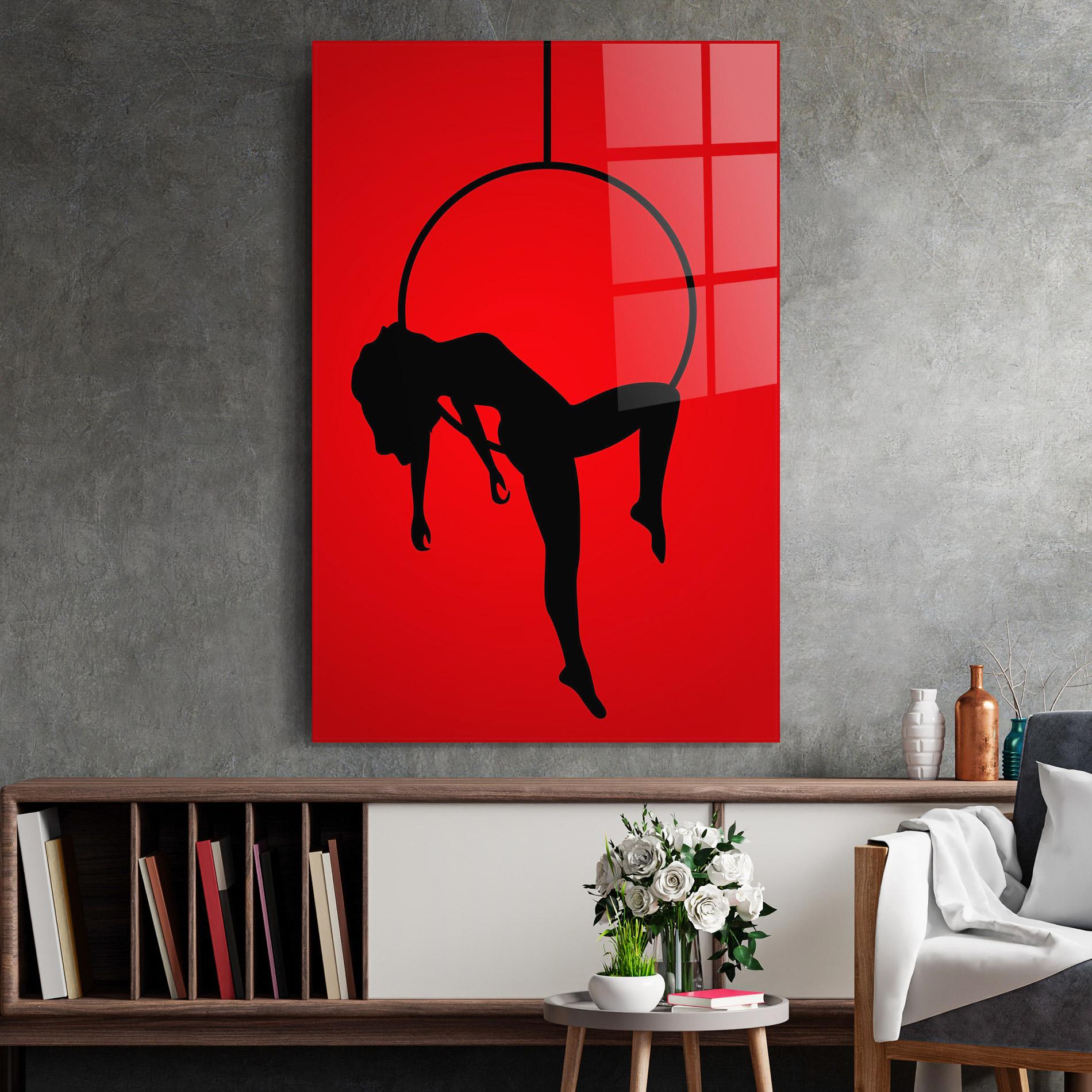 Tablou Sticla Dancer Shilouette mockup 2