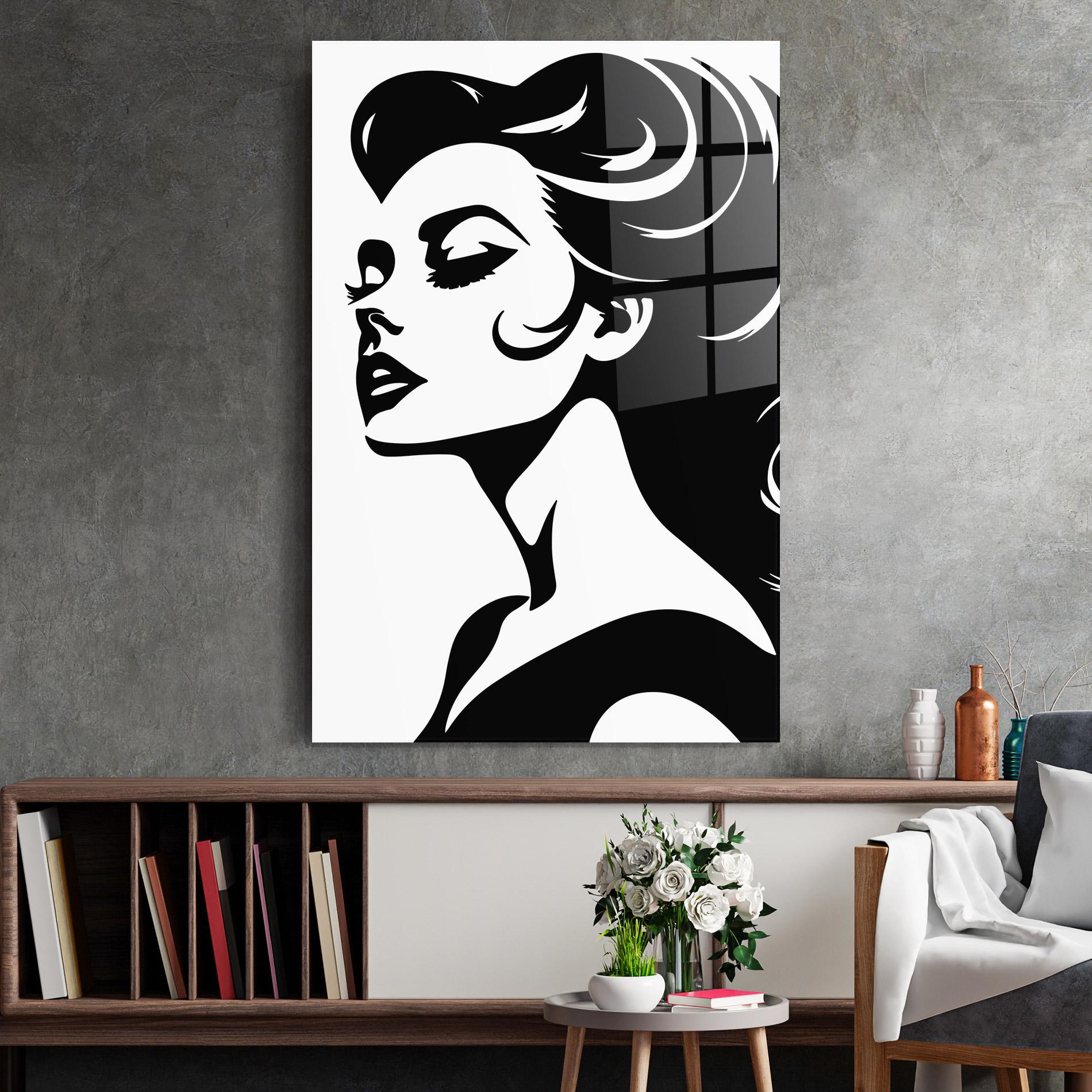 Tablou Sticla Eyeliner Shilouette mockup 2