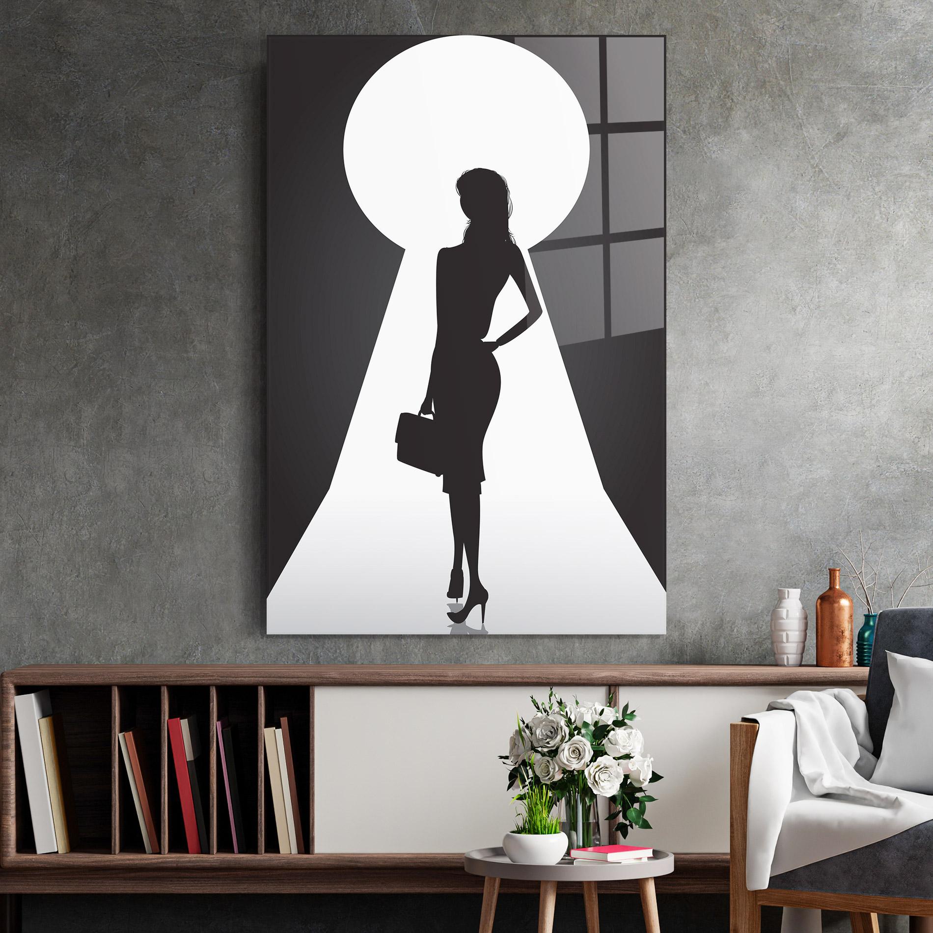 Tablou Sticla Girl Door mockup 2