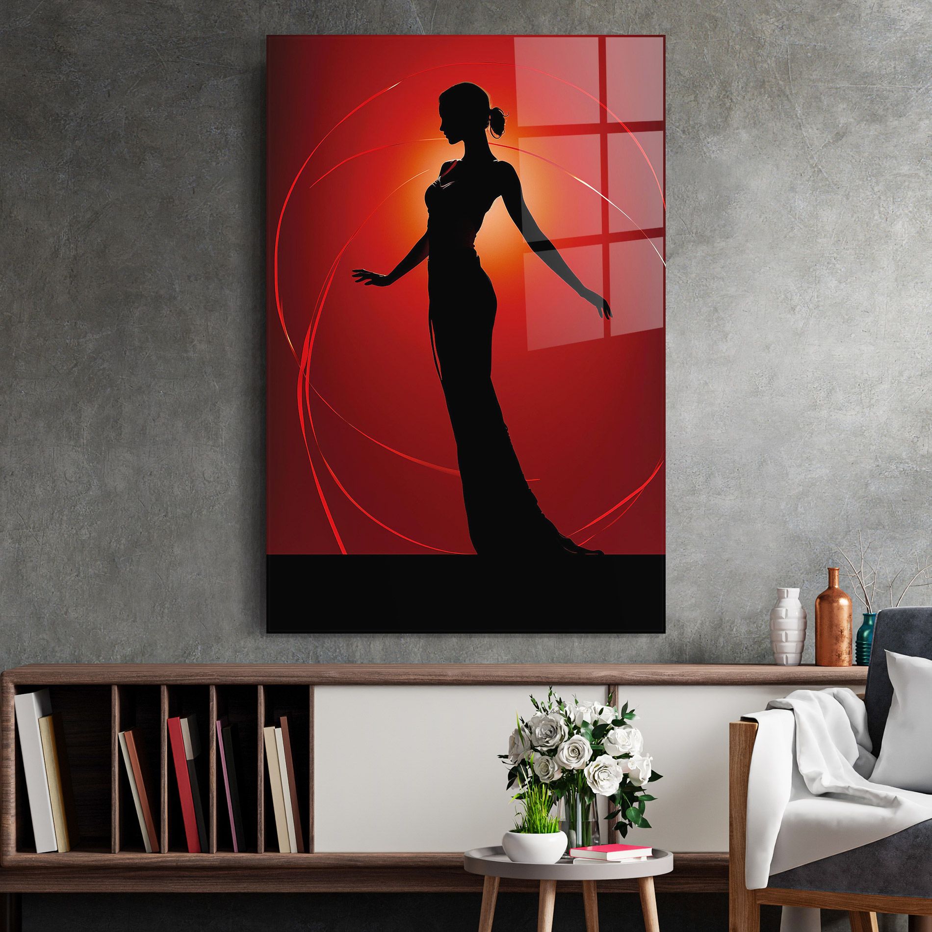 Red Background Girl mockup 2