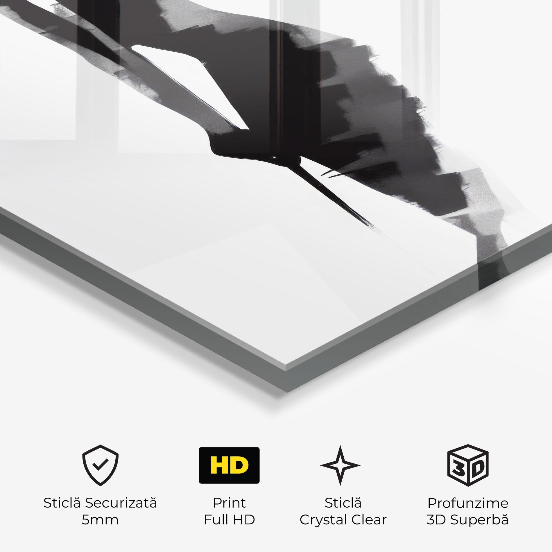 Tablou Sticla Brush Contour Drawing mockup 3