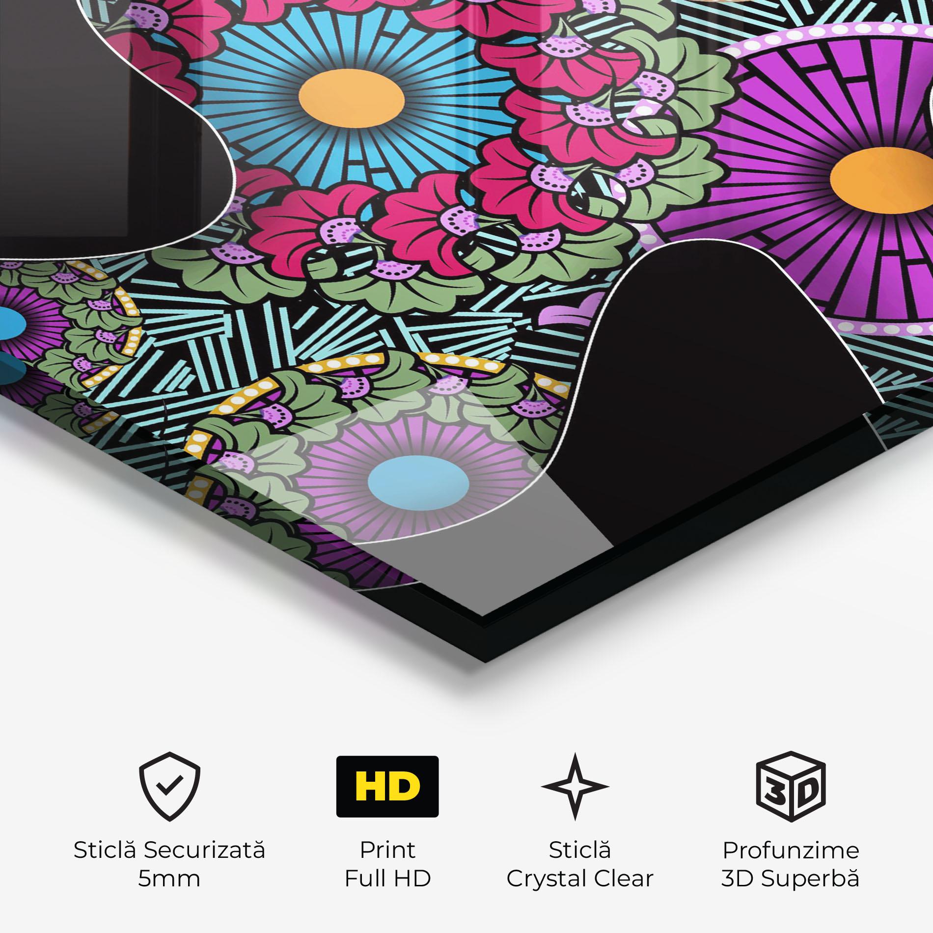Tablou Sticla Colorful Shilouette mockup 3