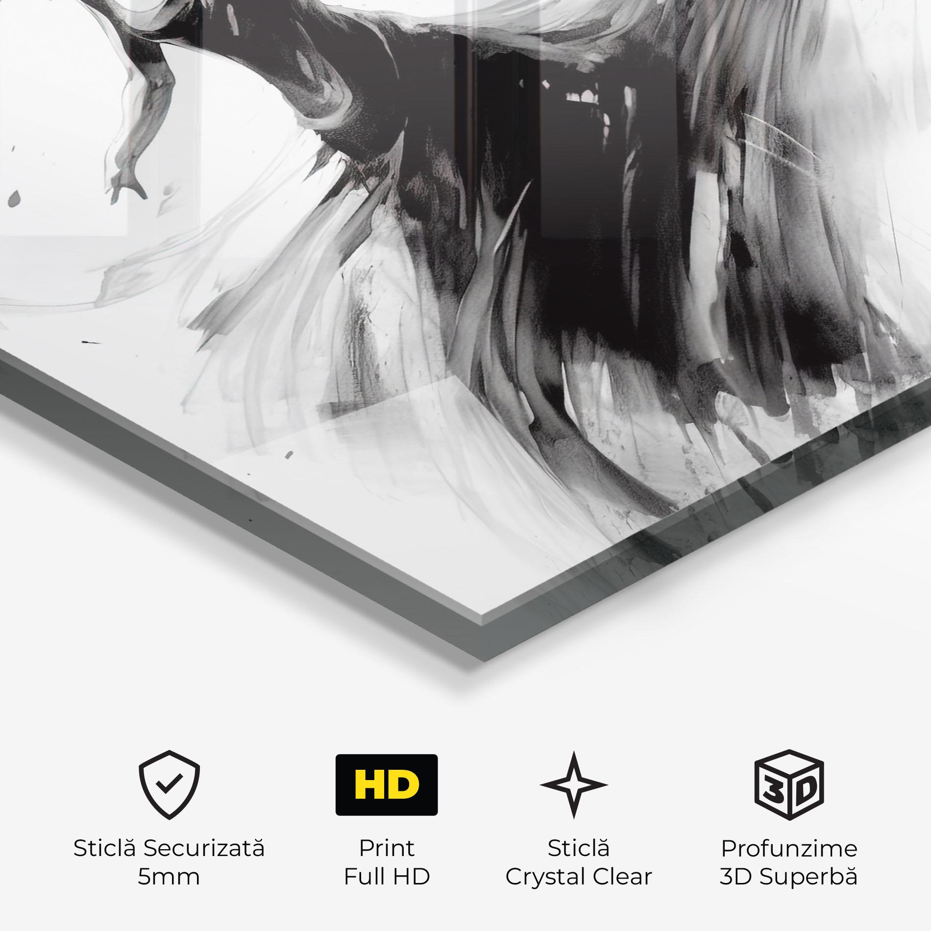 Tablou Sticla Dancing Woman Drawn mockup 3