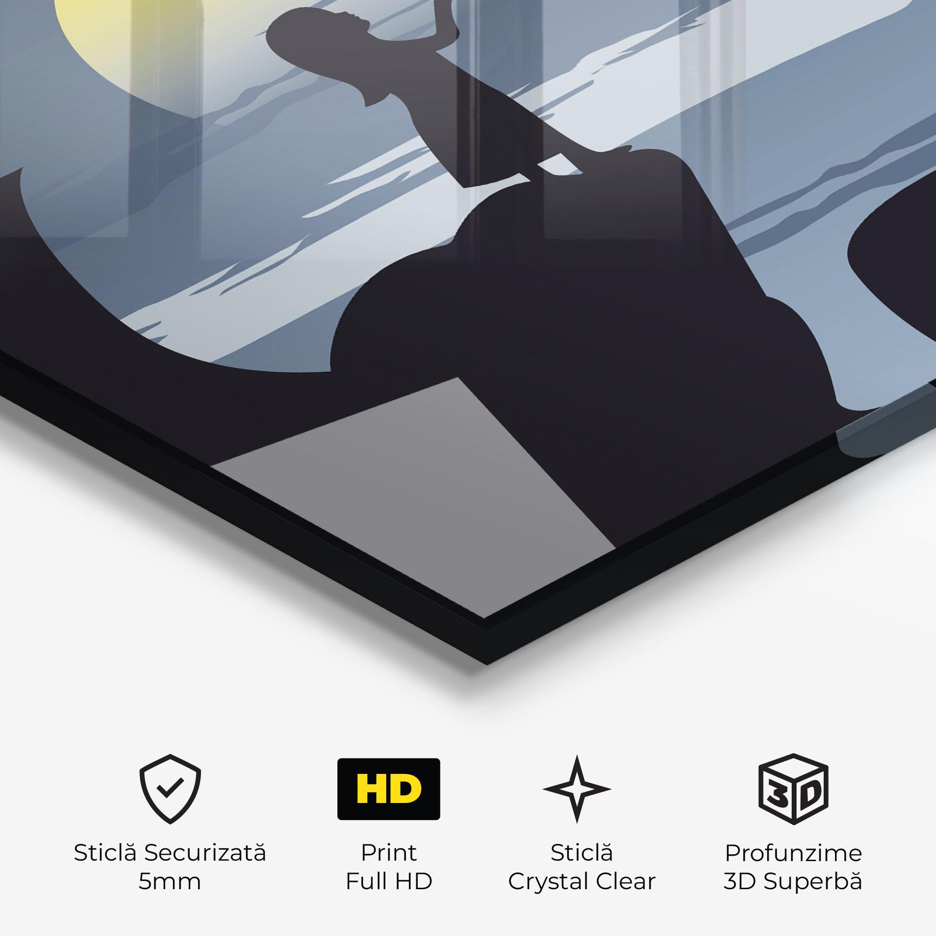 Tablou Sticla Little Girl Birds mockup 3