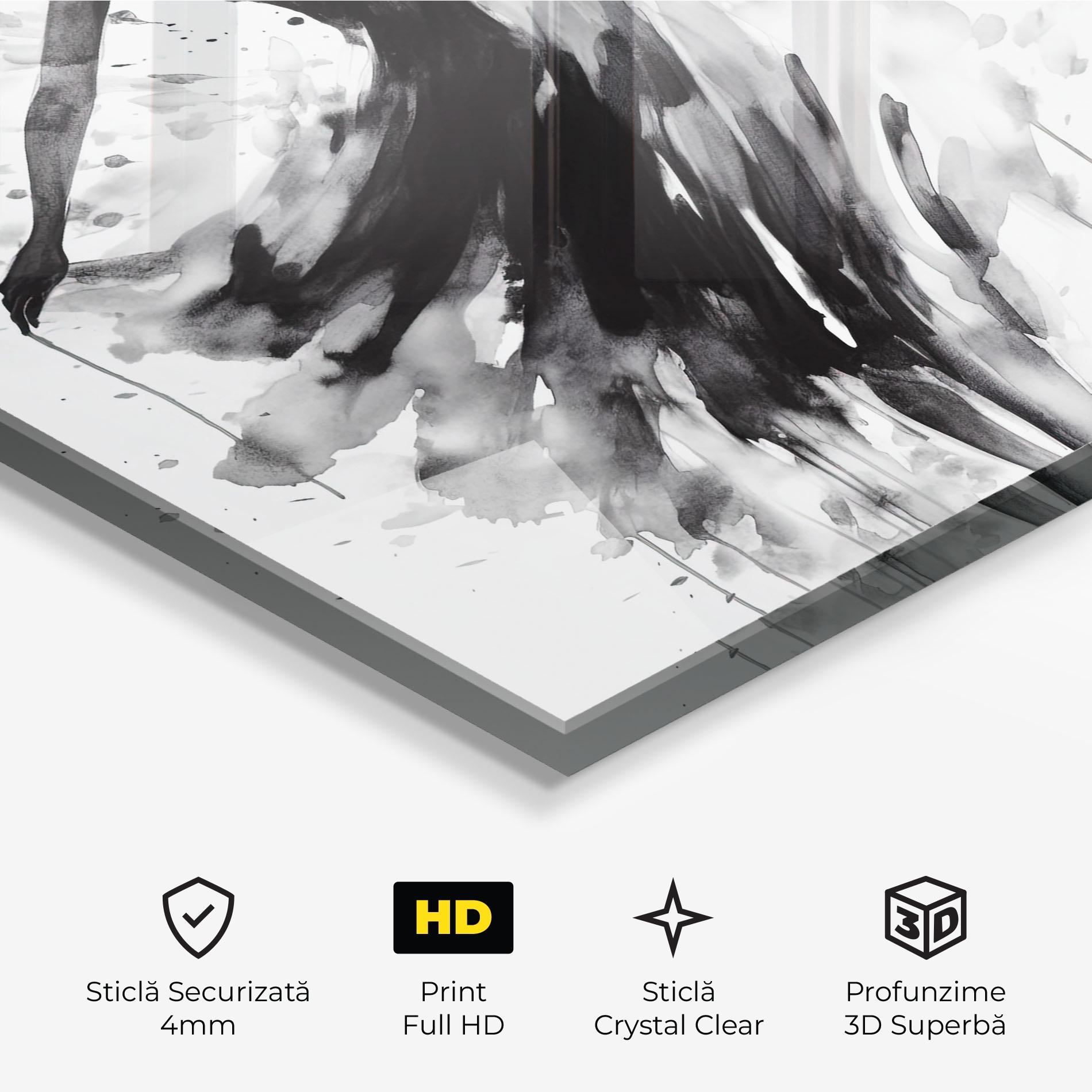 Tablou Sticla Beautiful Dancing Woman mockup 3