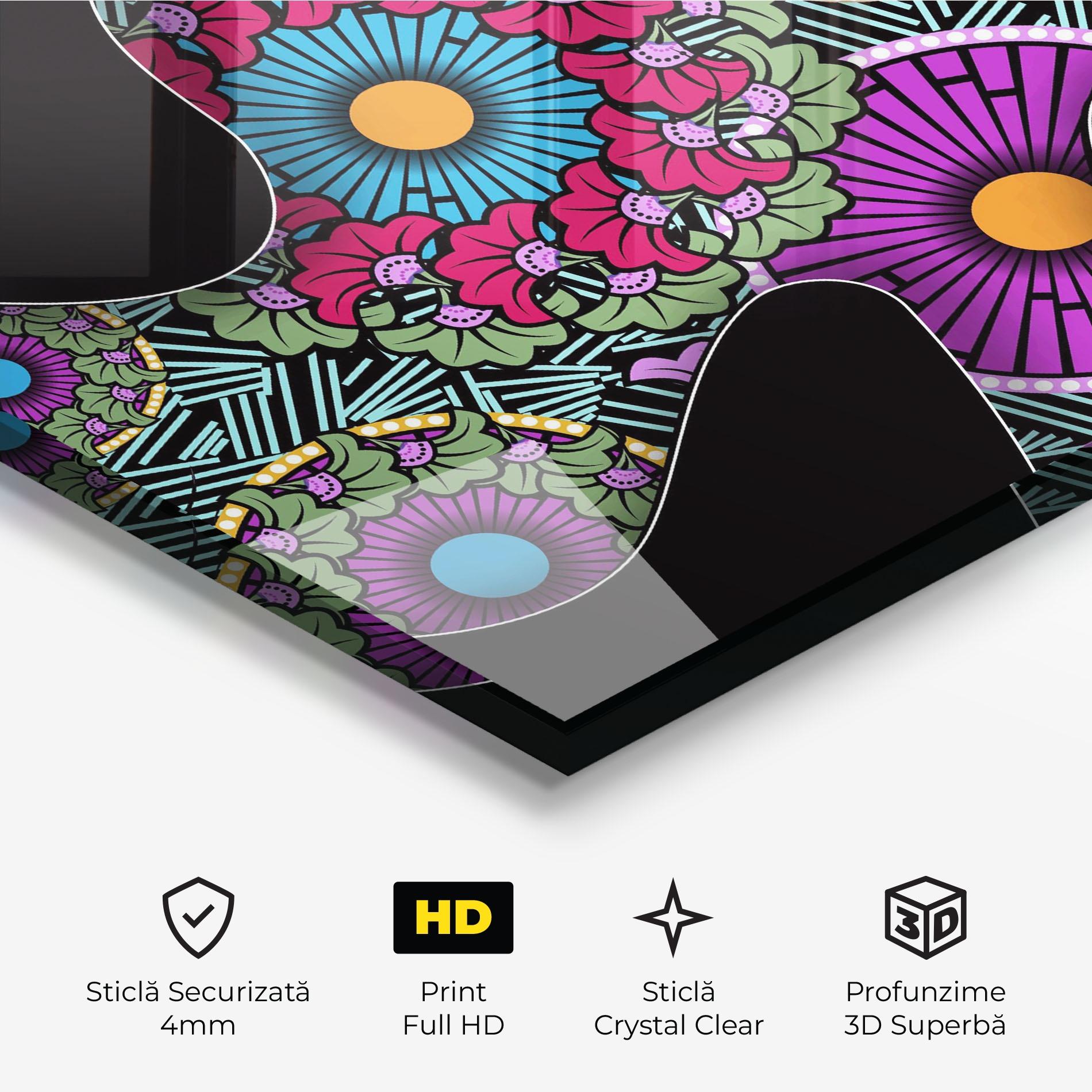 Tablou Sticla Colorful Shilouette mockup 3
