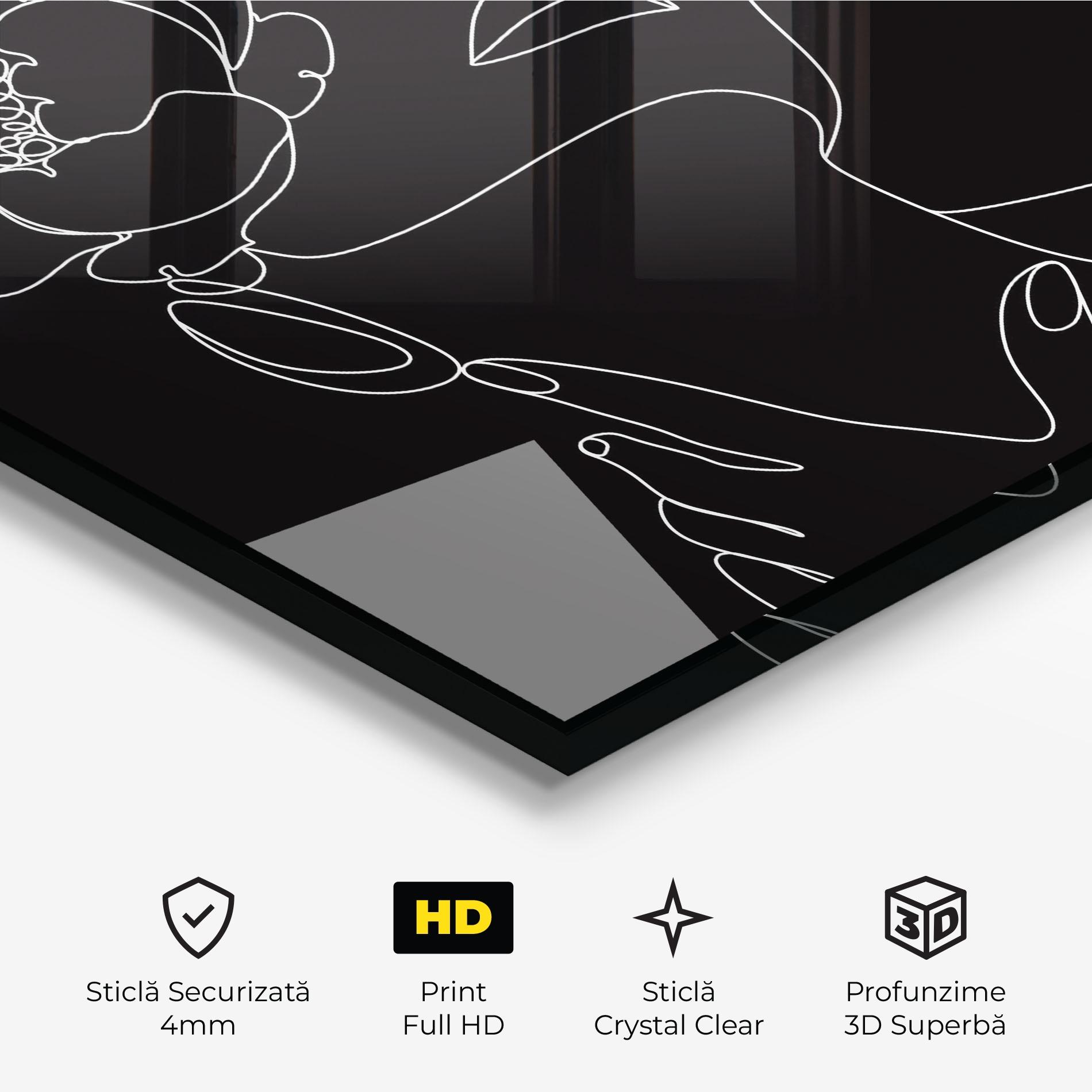 Tablou Sticla Flower Girl Line mockup 3