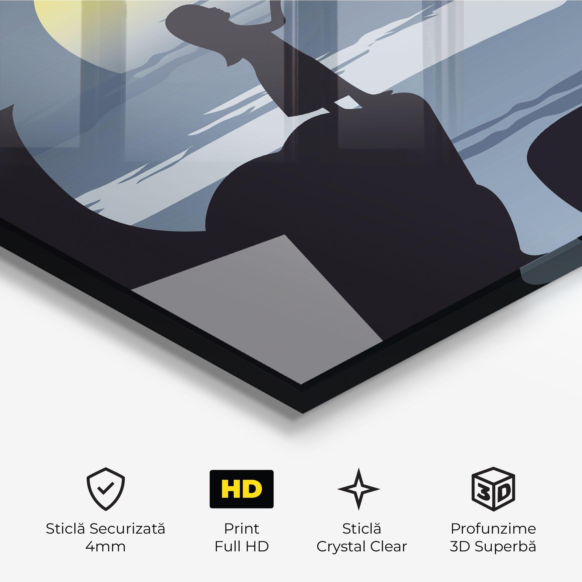 Tablou Sticla Little Girl Birds mockup 3