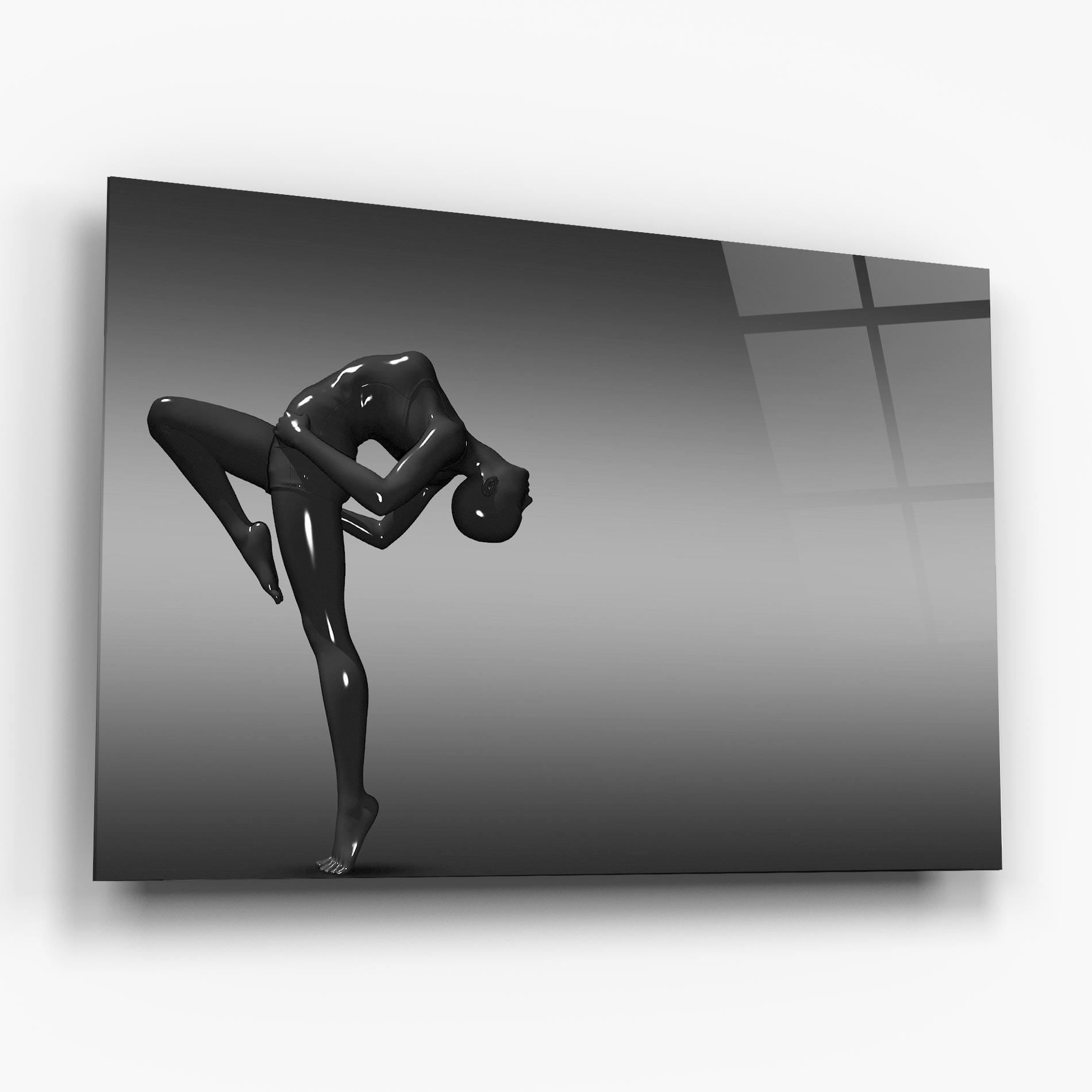 Tablou Sticla Black Glossy Female Dancer mockup 6