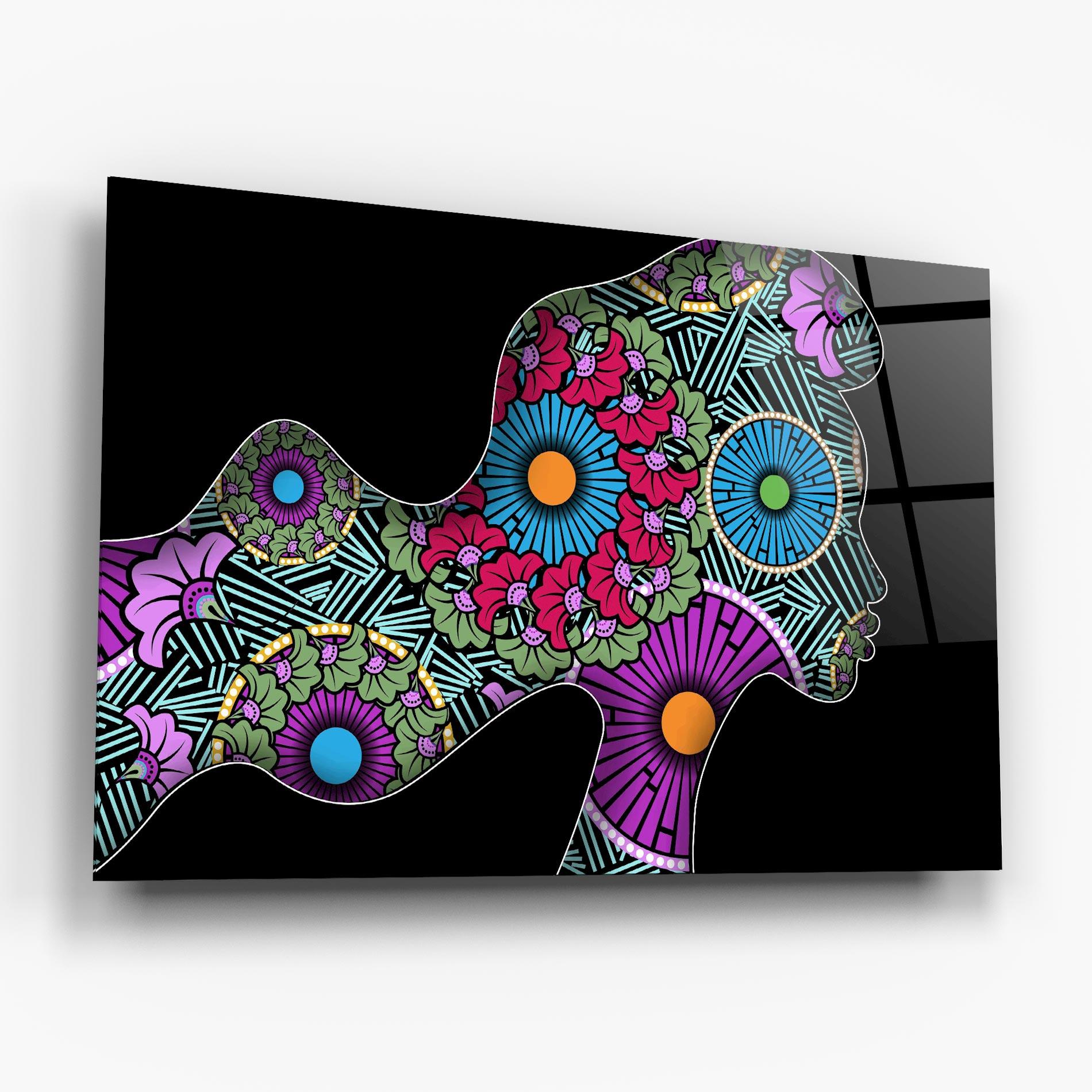 Tablou Sticla Colorful Shilouette mockup 6