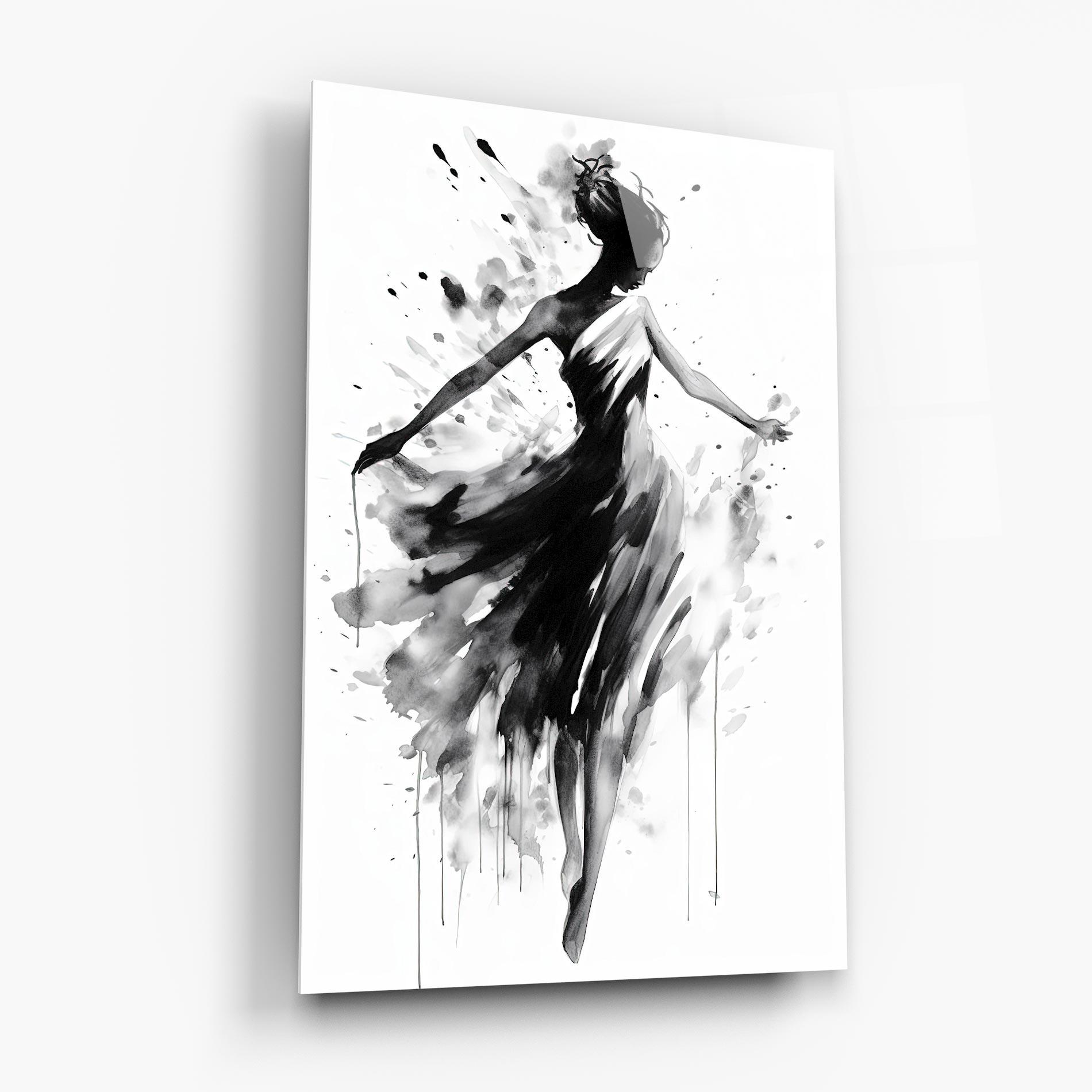 Tablou Sticla Beautiful Dancing Woman mockup 6