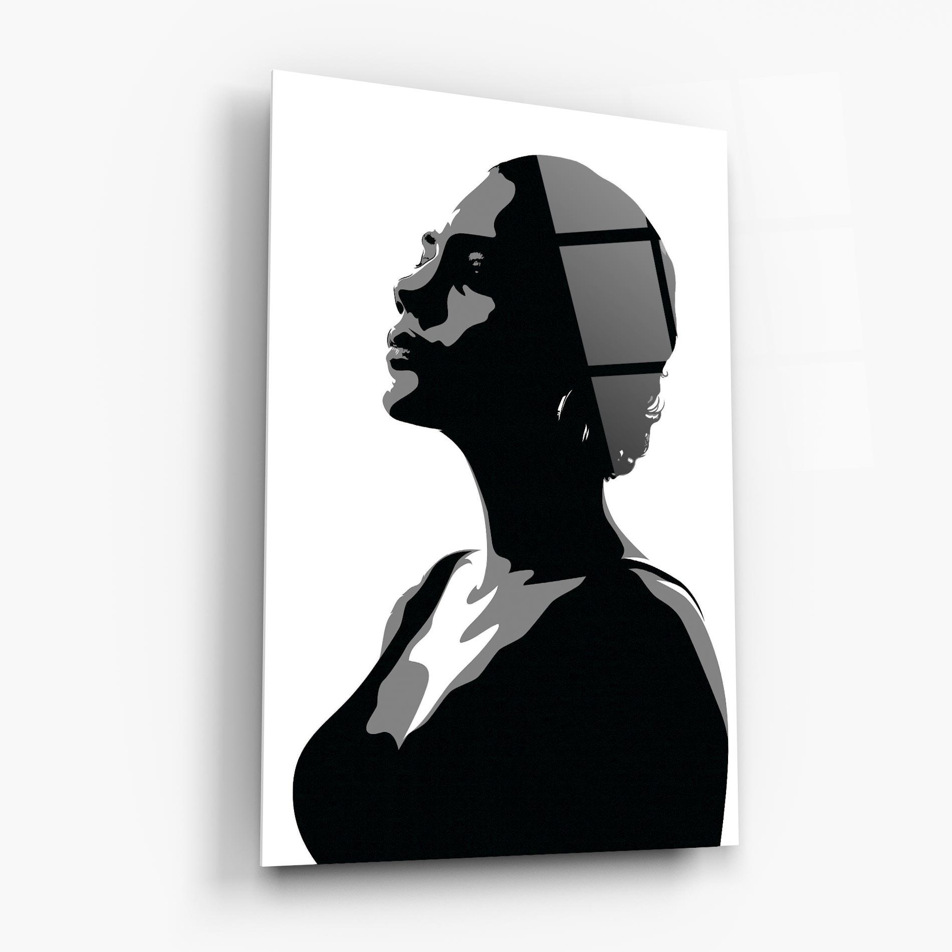 Tablou Sticla Black Woman Shilouette mockup 6