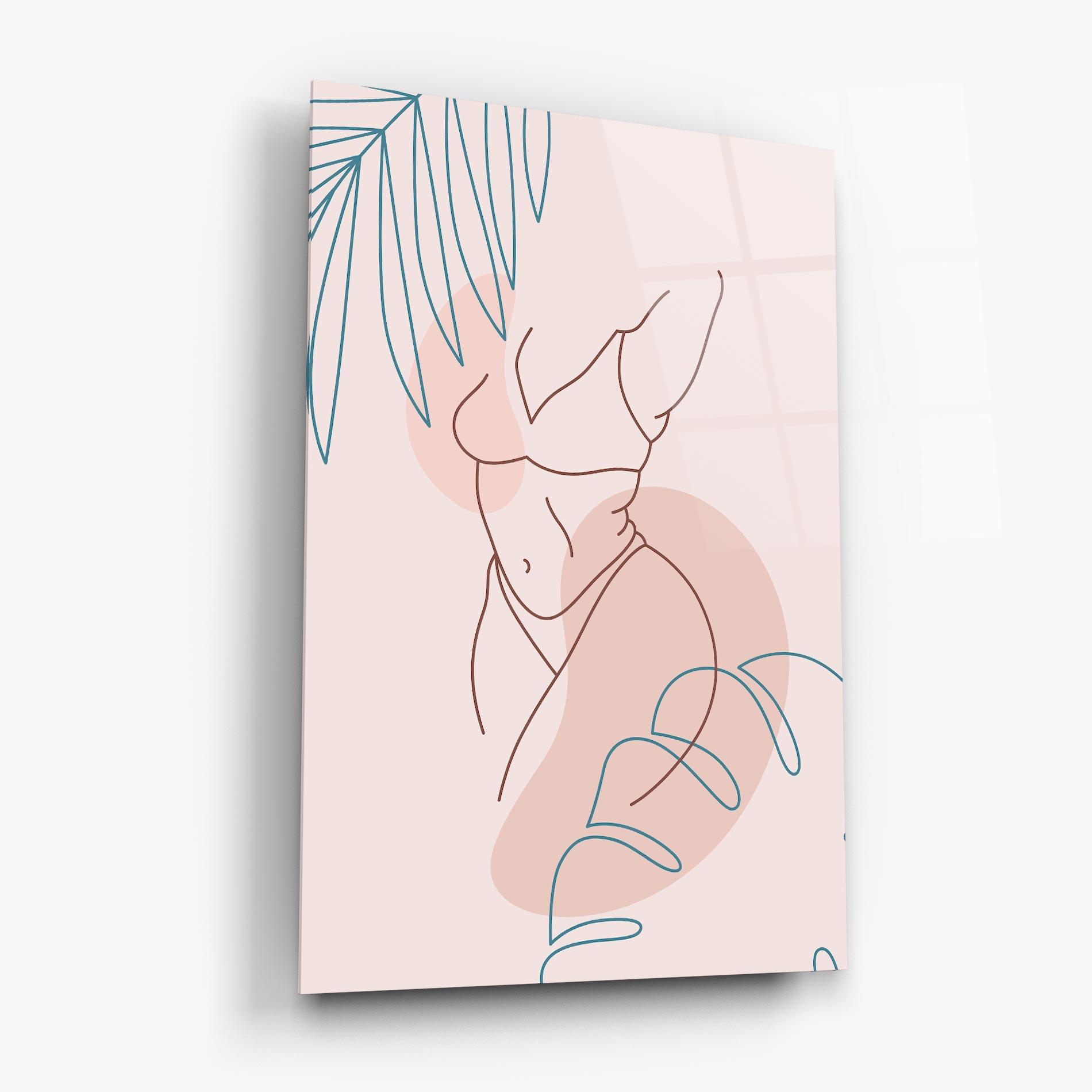 Tablou Sticla Body Line Leaf mockup 6