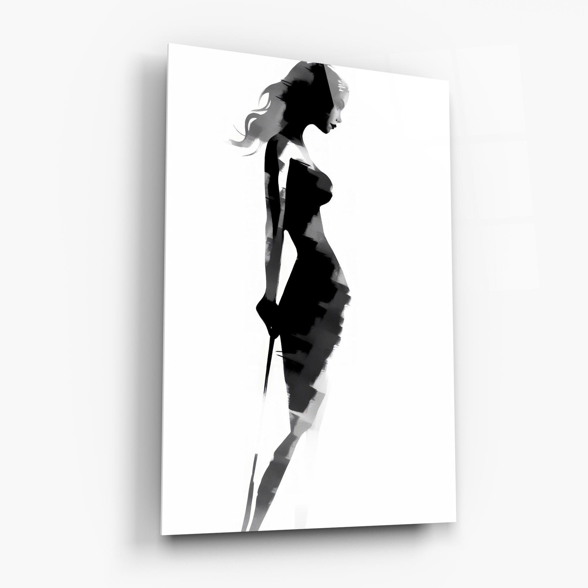 Tablou Sticla Brush Contour Drawing mockup 6