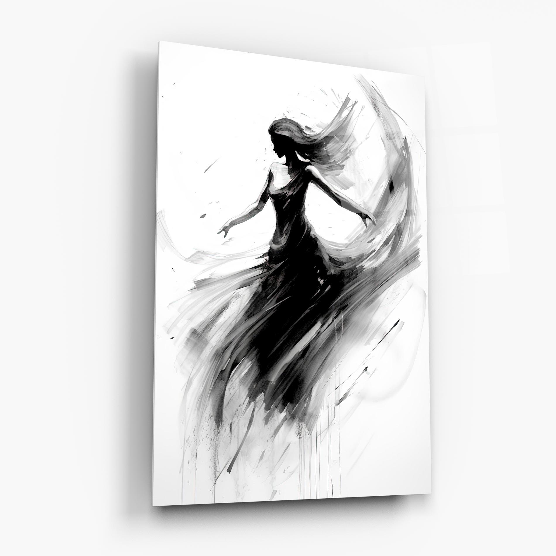 Tablou Sticla Dancing Woman Drawn mockup 6