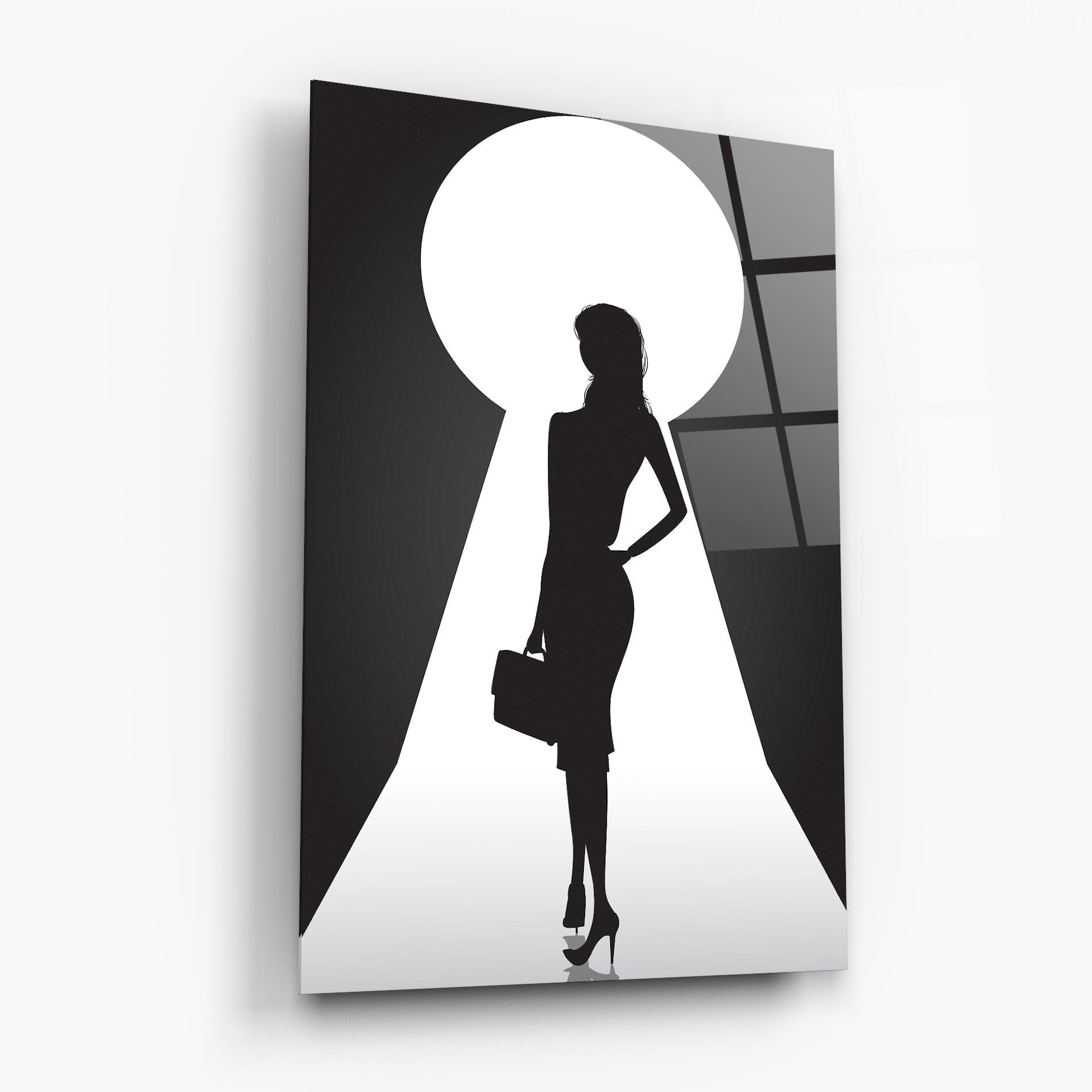 Tablou Sticla Girl Door mockup 6