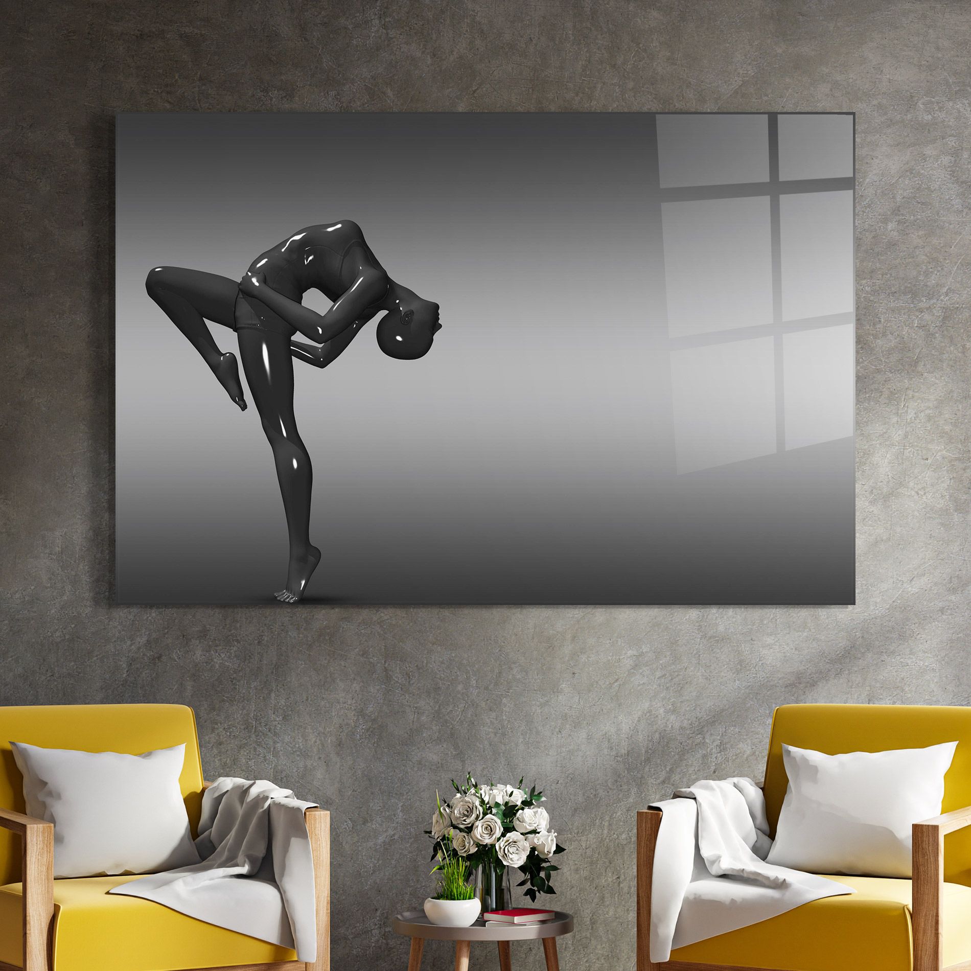 Black Glossy Female Dancer mockup 4