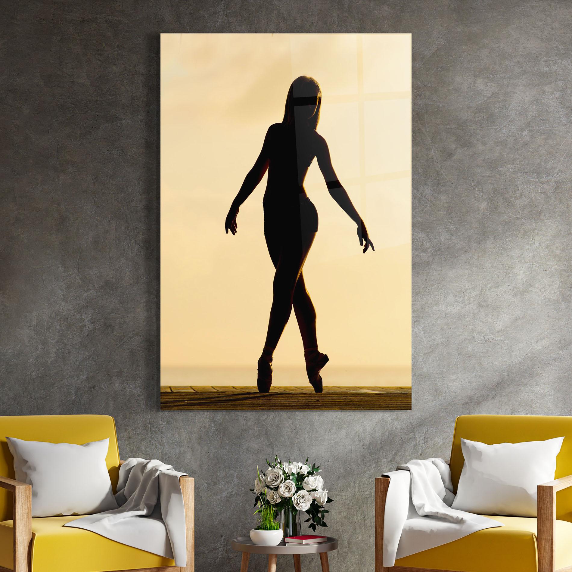 Tablou Sticla Ballet On Cream mockup 4