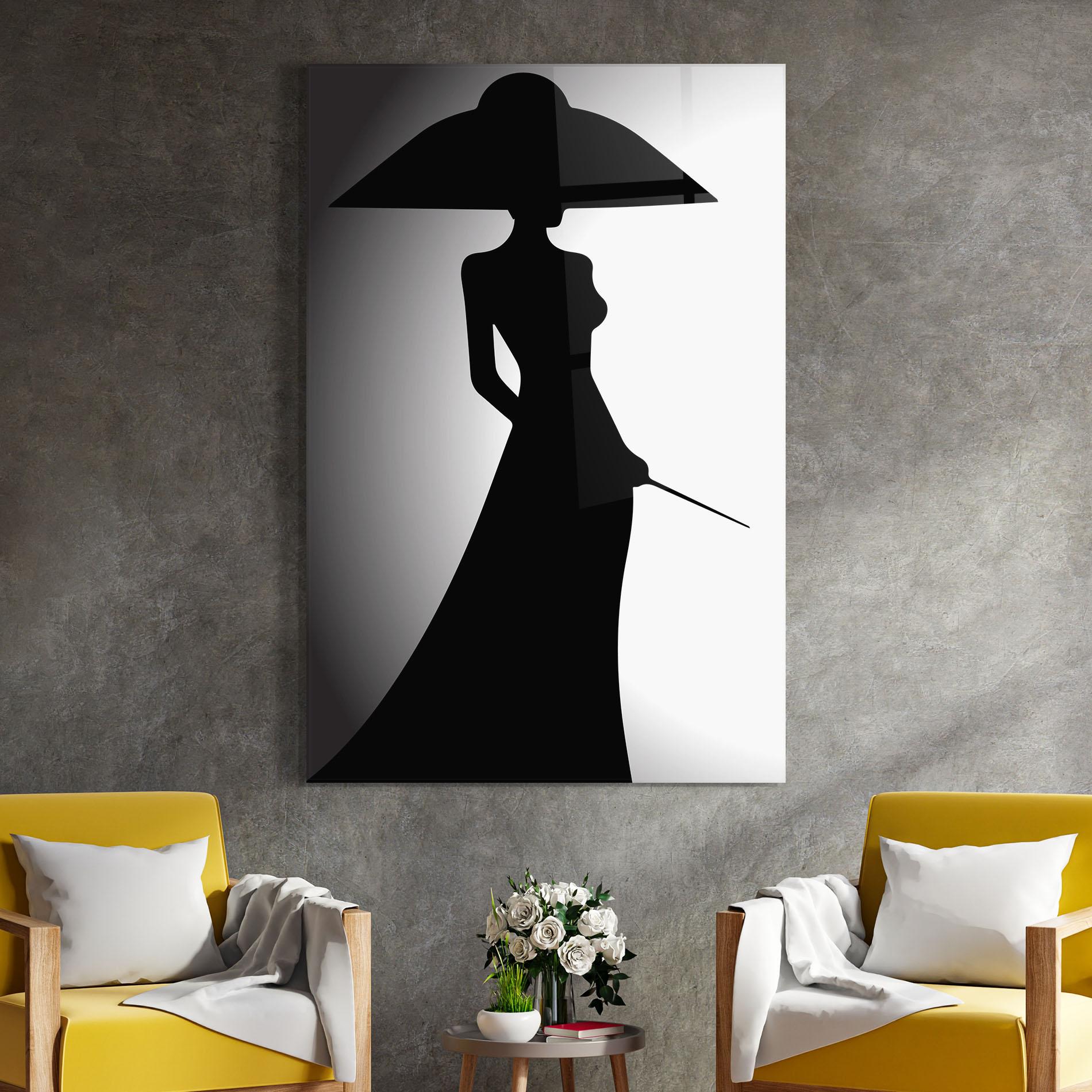 Tablou Sticla Big Hat Lady mockup 4