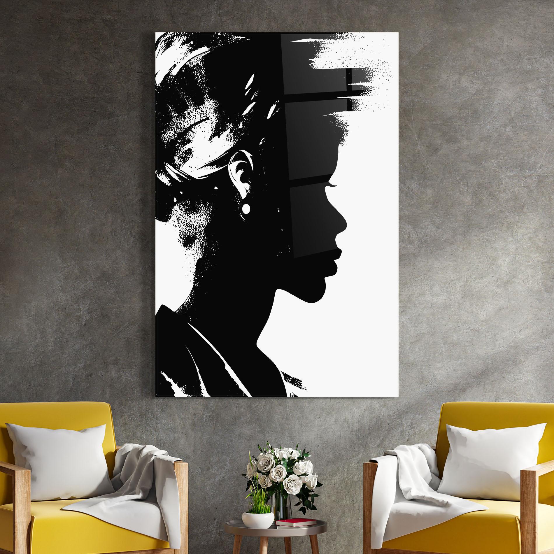 Tablou Sticla Black Silhouette mockup 4