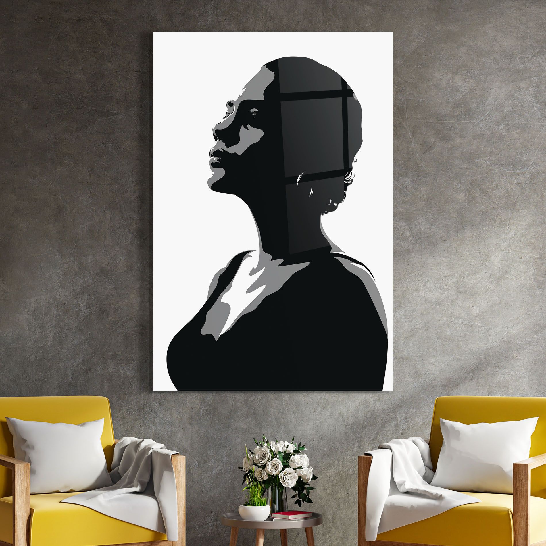 Black Woman Shilouette mockup 4