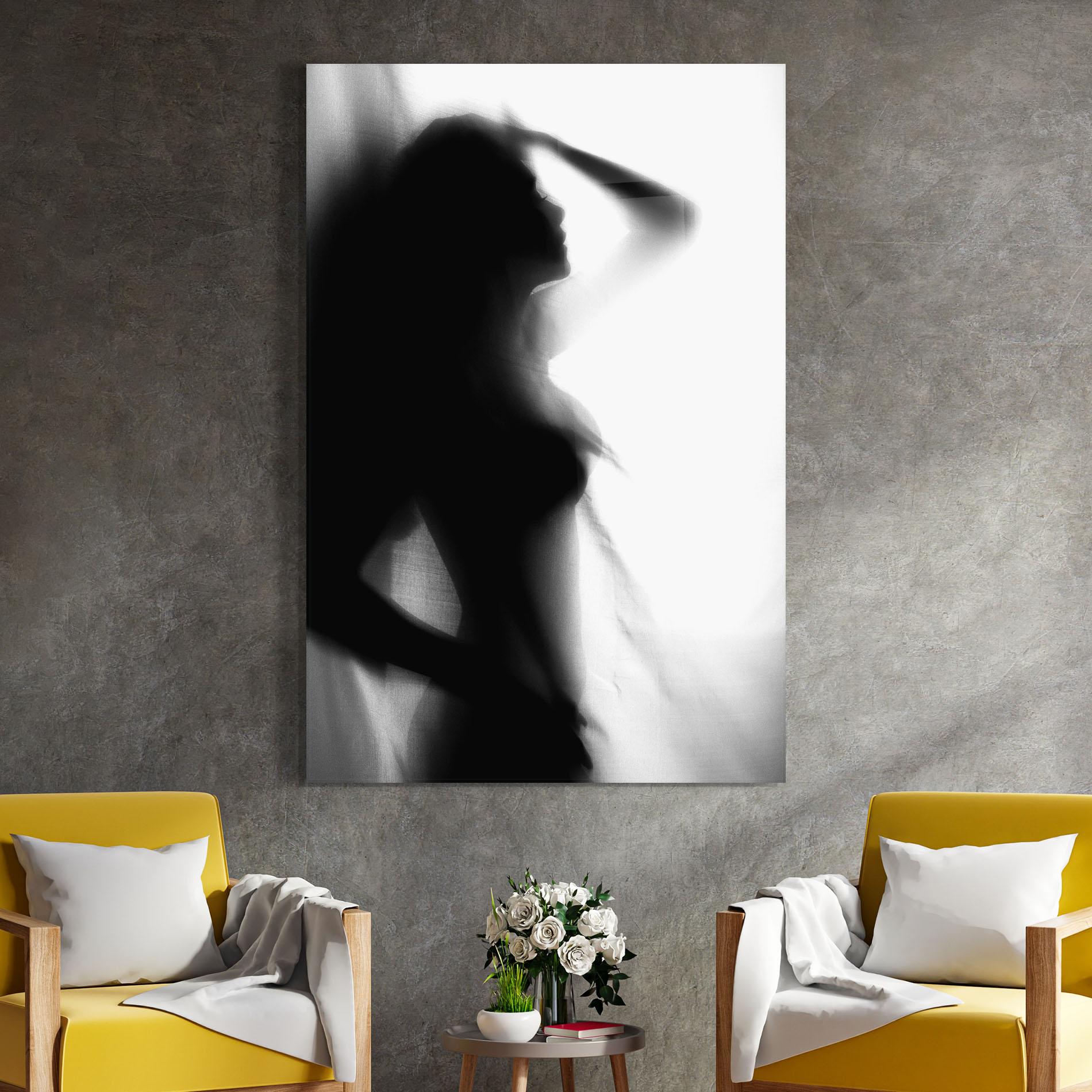 Tablou Sticla Blurred Girl mockup 4