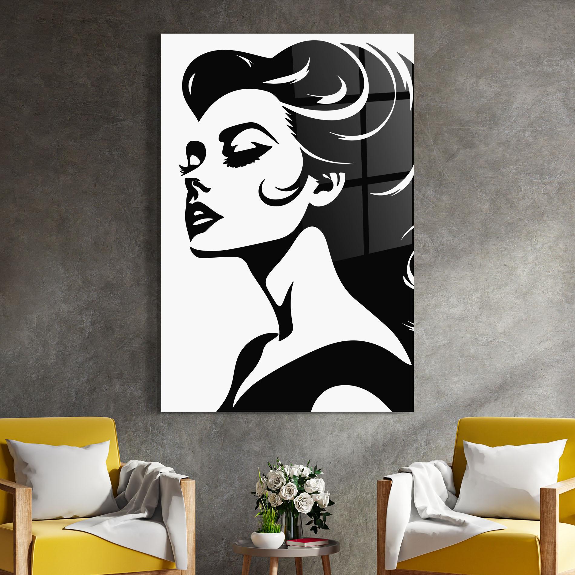 Tablou Sticla Eyeliner Shilouette mockup 4