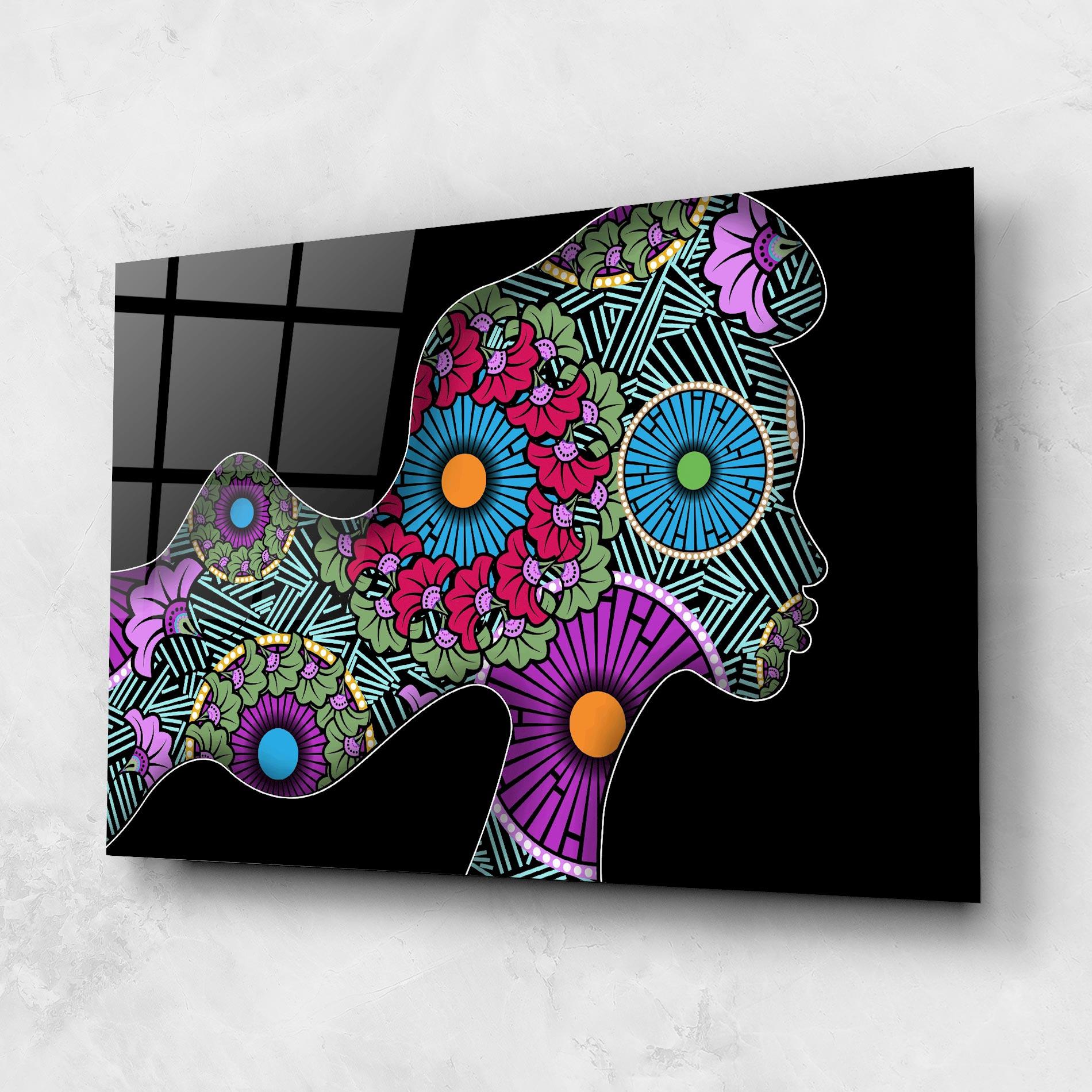 Tablou Sticla Colorful Shilouette mockup 1