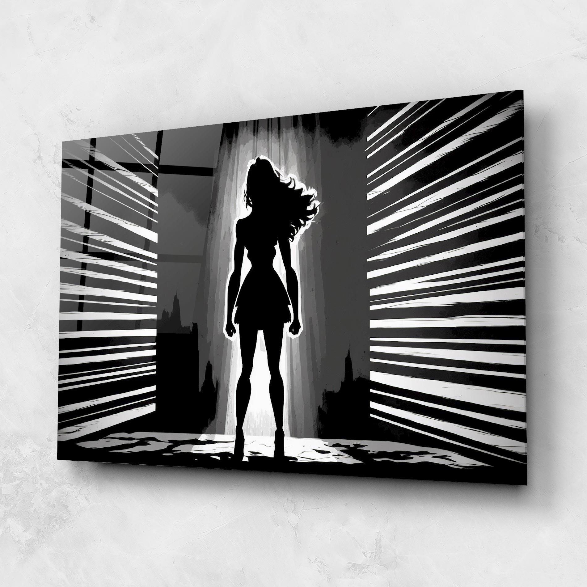Tablou Sticla Dark Girl Power mockup 1