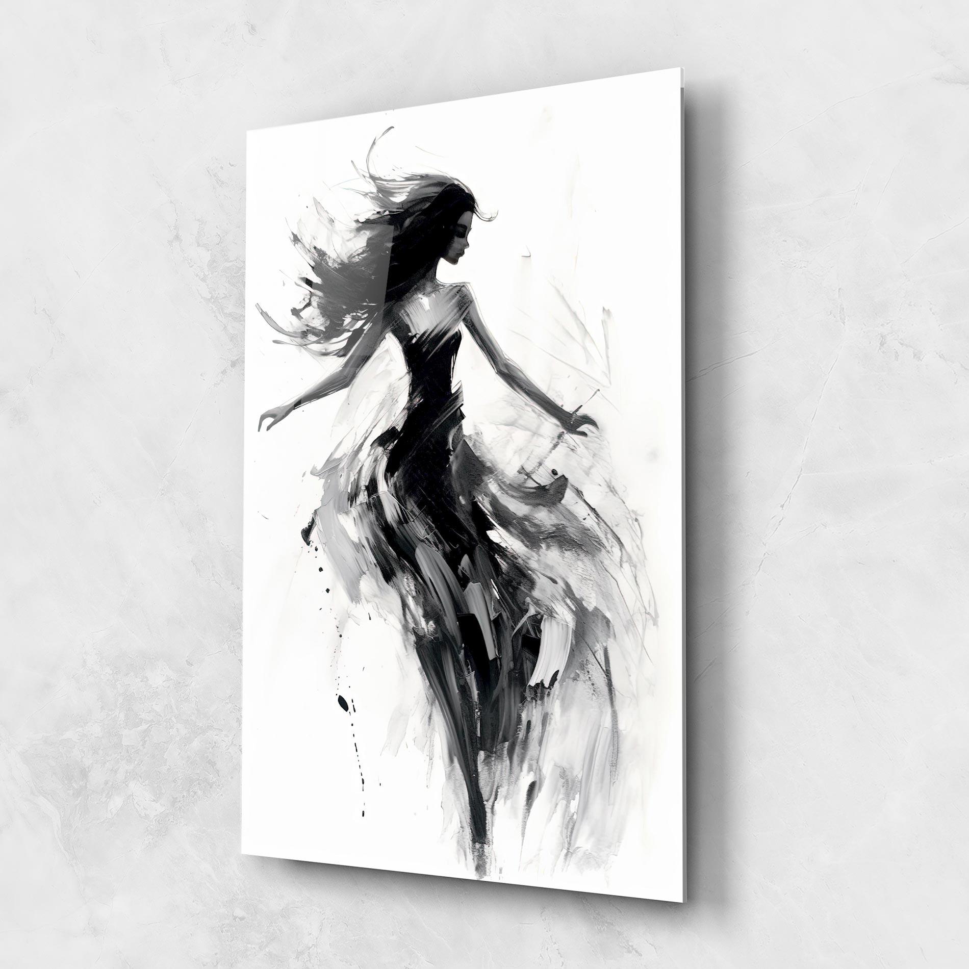 Tablou Sticla Black Ink Woman mockup 1