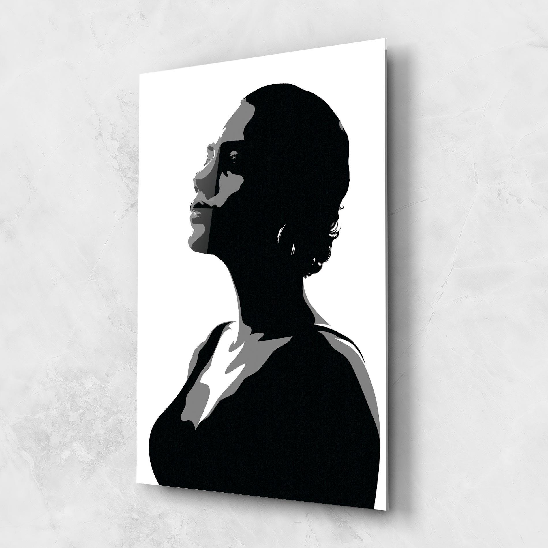 Tablou Sticla Black Woman Shilouette mockup 1
