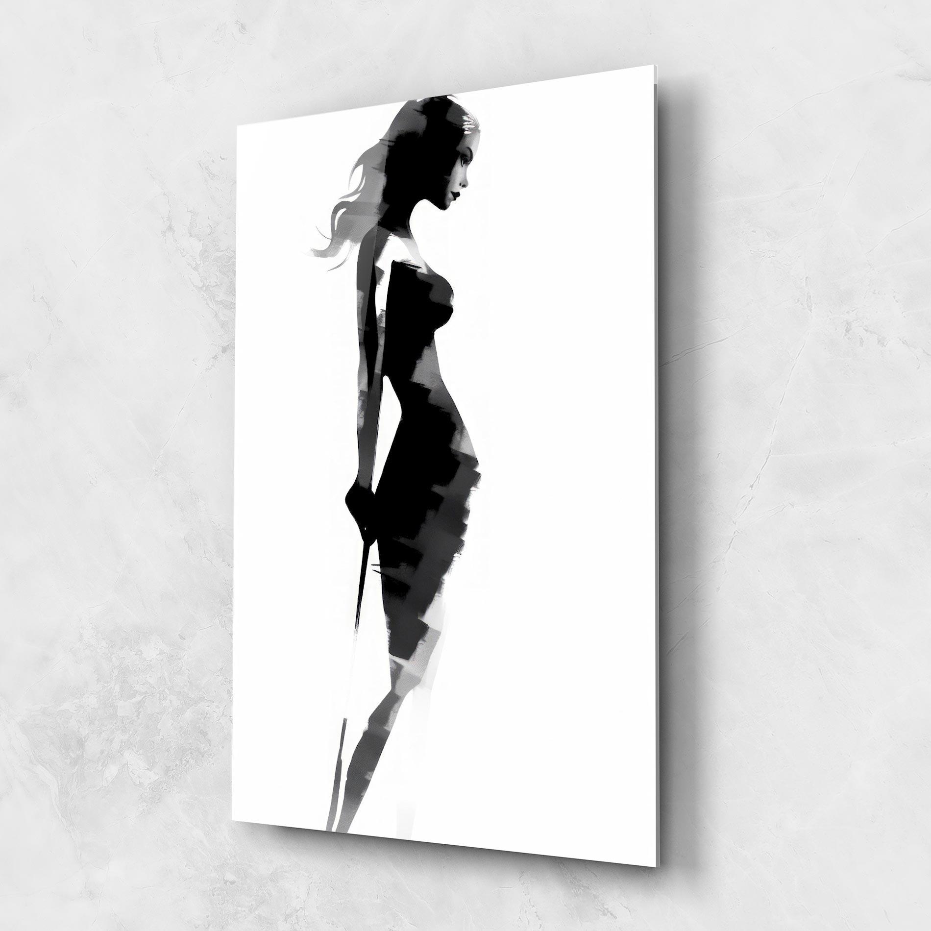 Tablou Sticla Brush Contour Drawing mockup 1