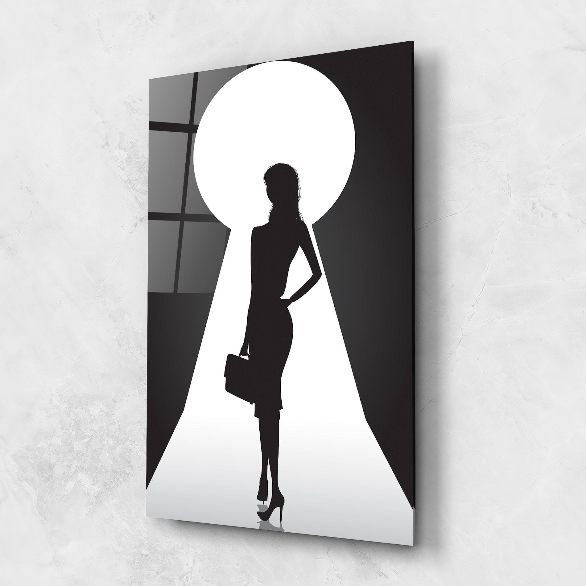 Tablou Sticla Girl Door mockup 1