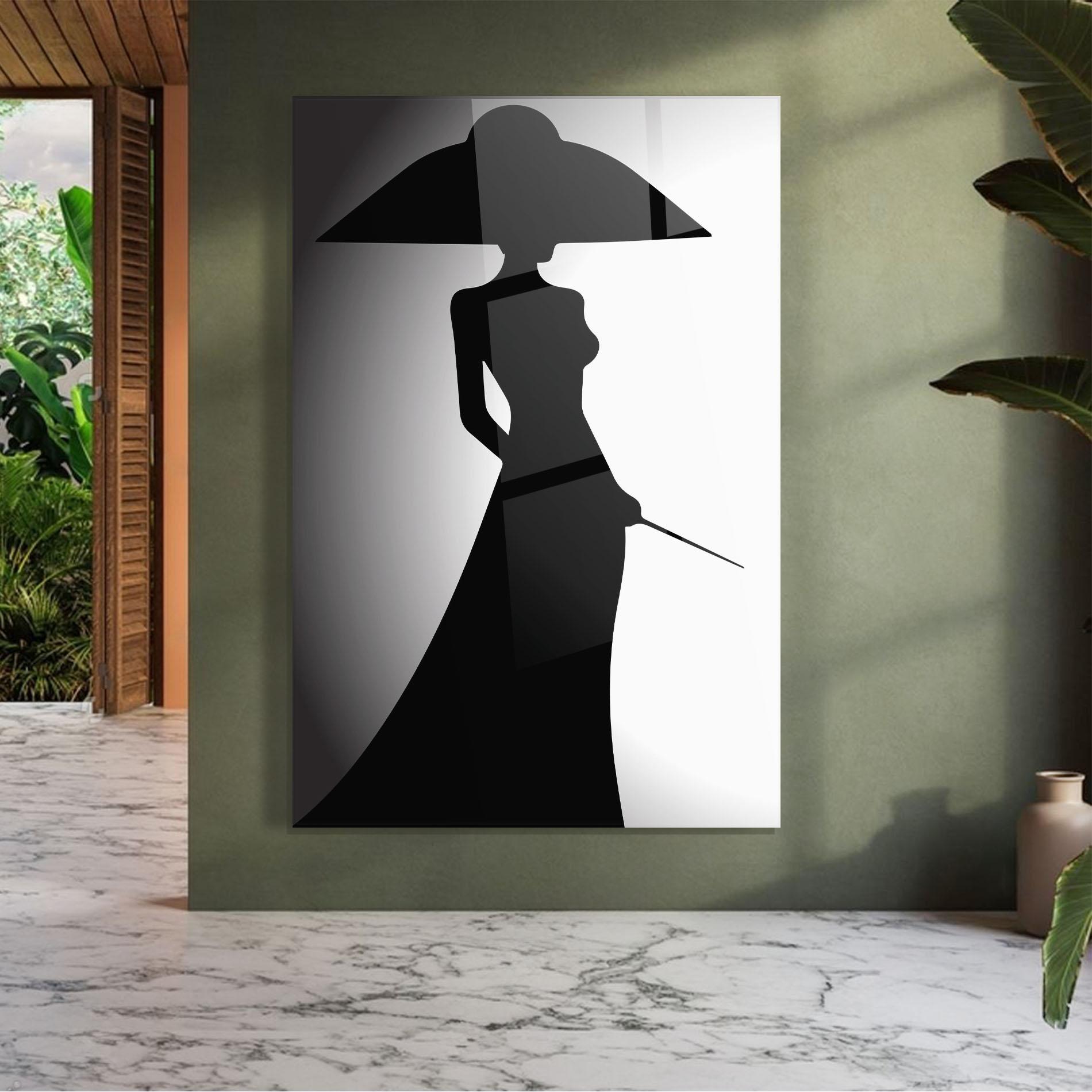 Tablou Sticla Big Hat Lady mockup 7