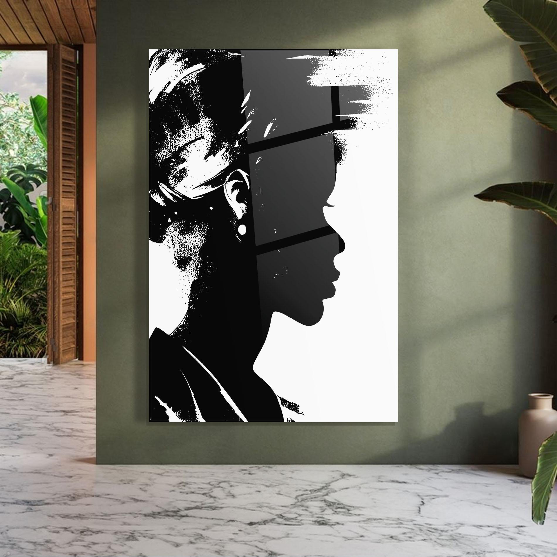 Tablou Sticla Black Silhouette mockup 7