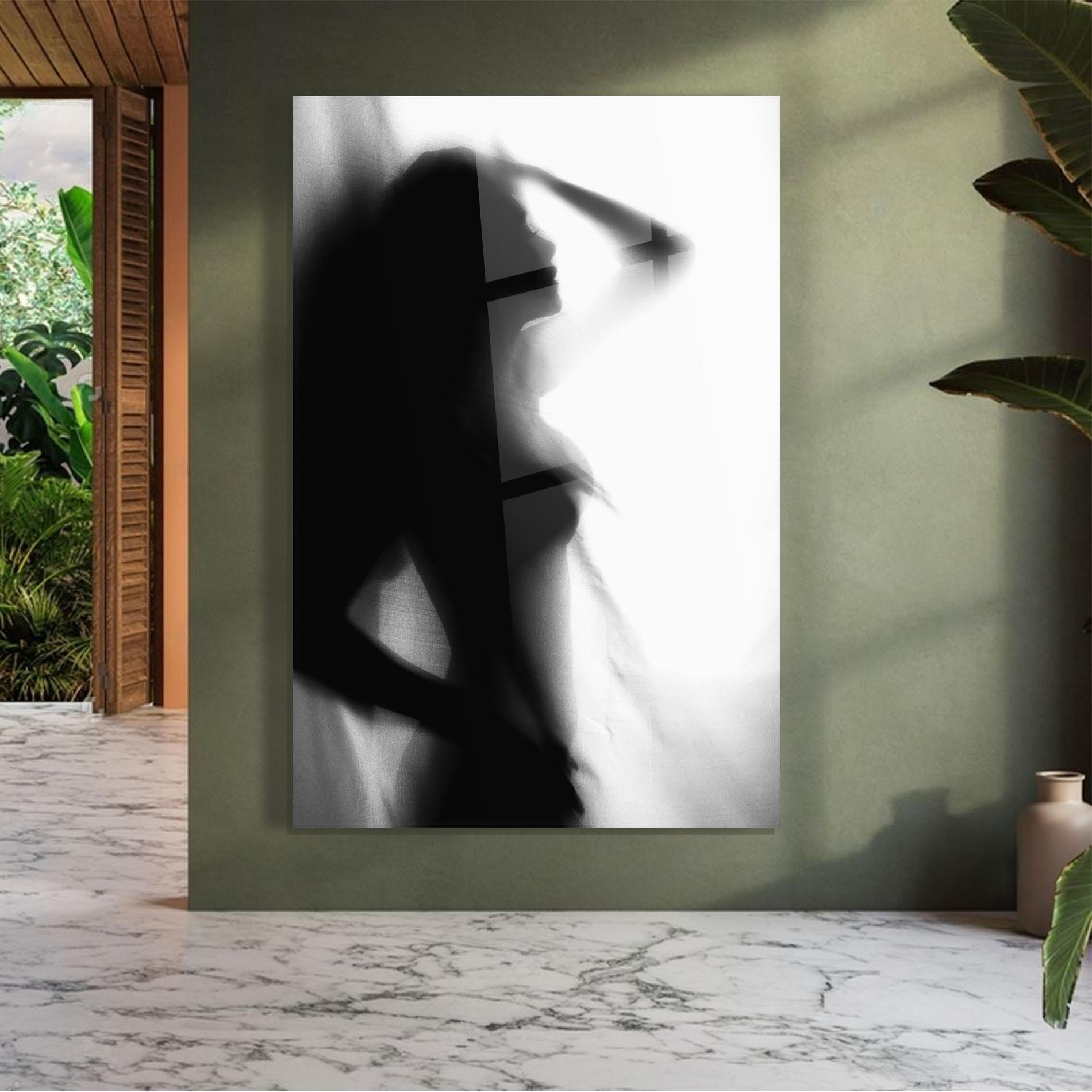 Tablou Sticla Blurred Girl mockup 7